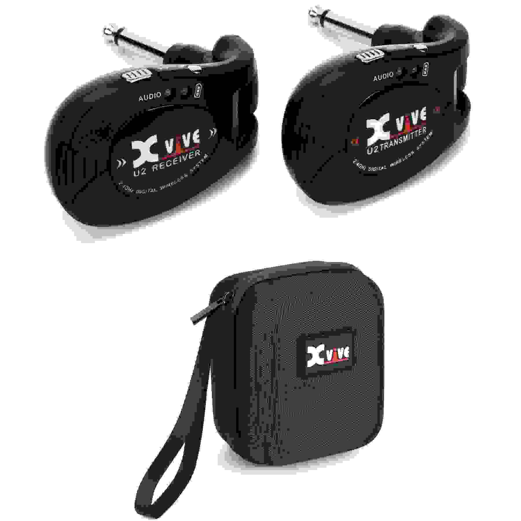 Xvive U2 Digital Wireless Guitar System and Case Bundle - Black