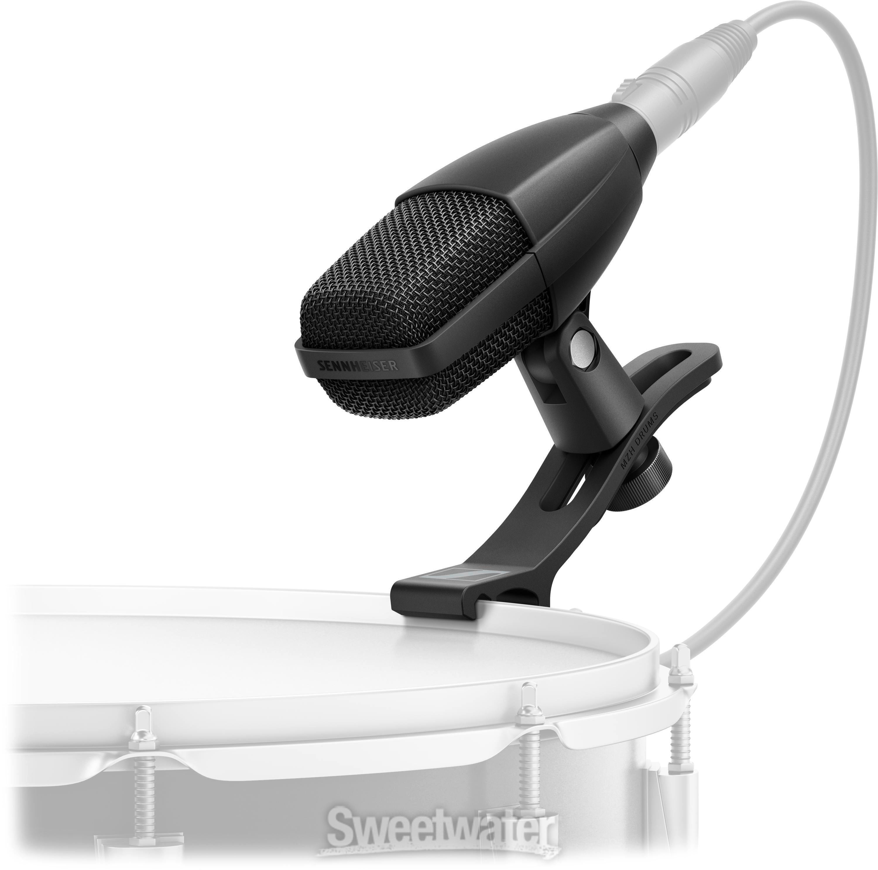 Sennheiser MD 421 Kompakt with MZH Drum Microphone Clip | Sweetwater