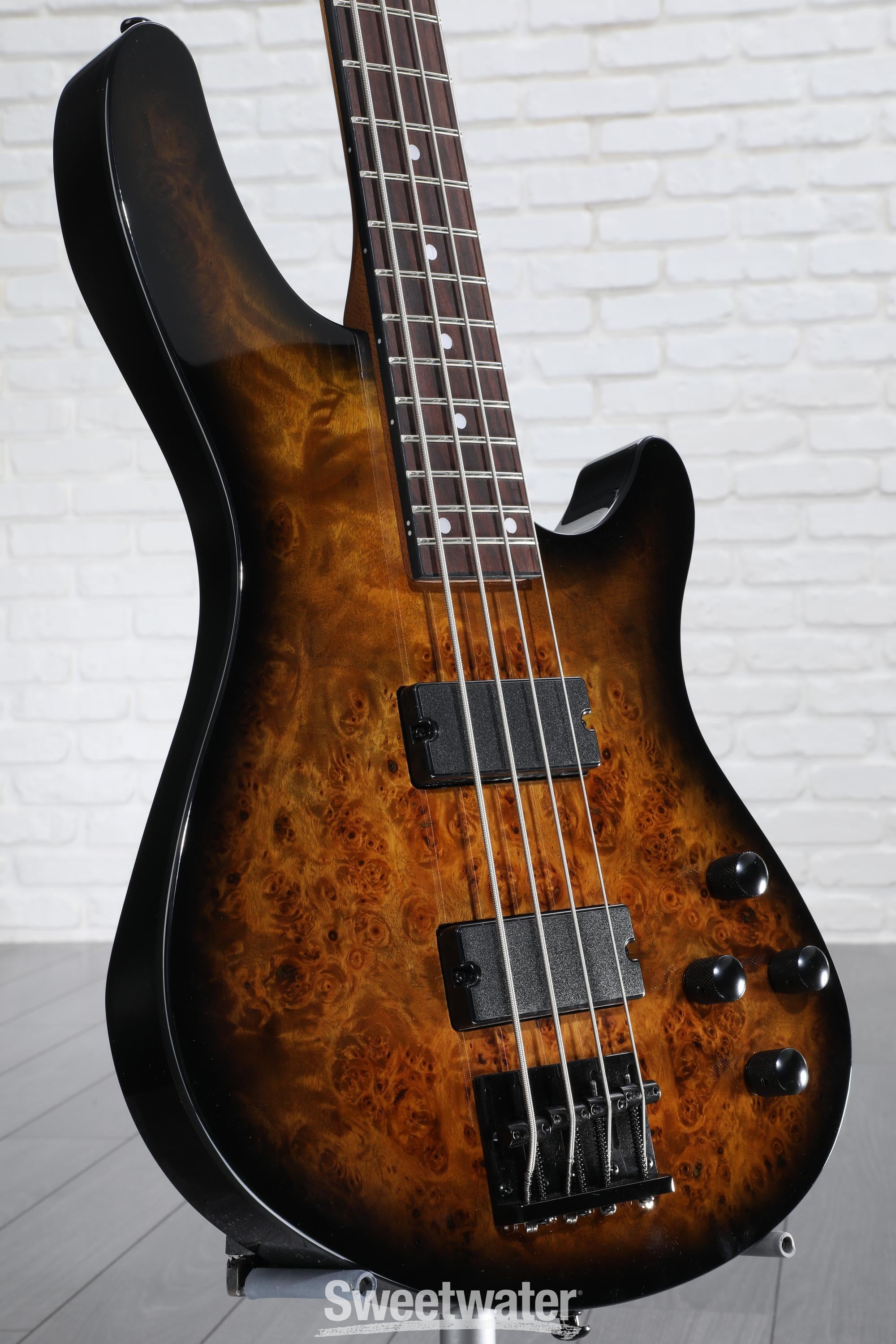 Schecter C-4 Standard Electric Bass - Tobacco Burl | Sweetwater