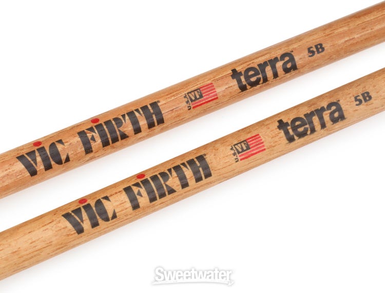 Vic Firth American Classic Terra Drumsticks - 5B, Wooden Tip (4-pack)