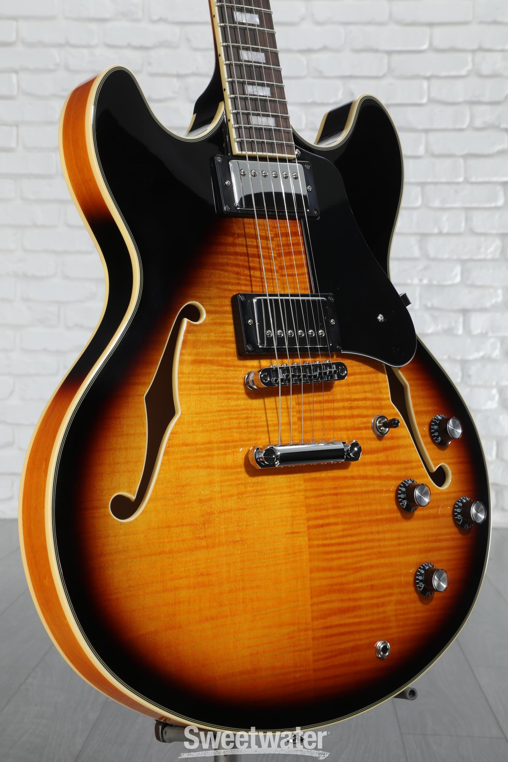 ギター Sire H7 Larry Carlton Sire Larry Carlton H7 - black Semi-hollow electric guitar