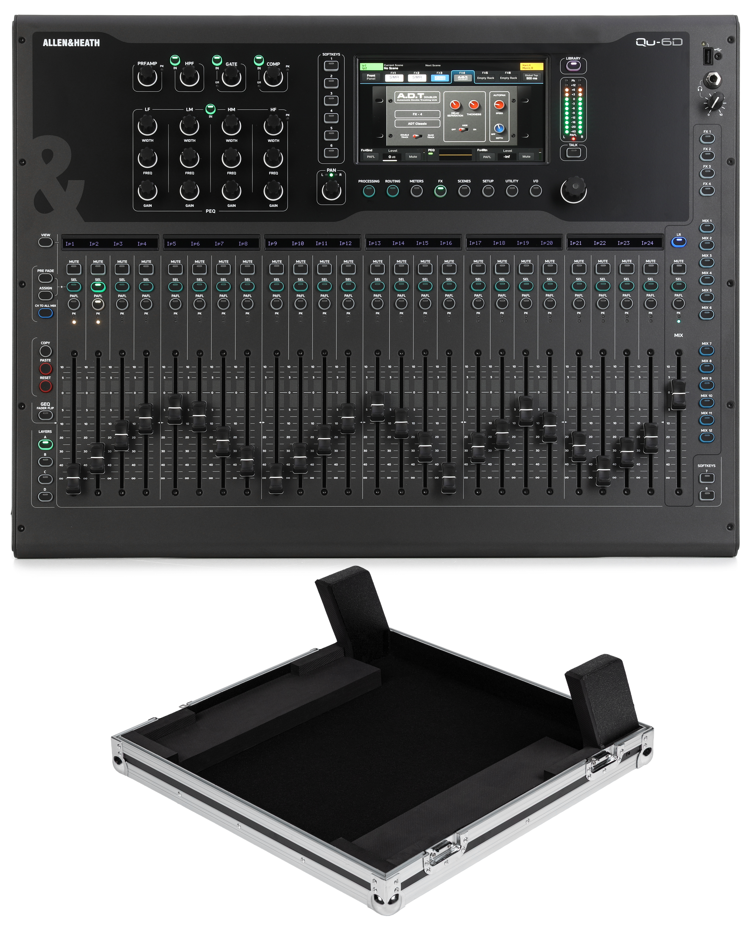 Photo of Allen & Heath Qu-6D 38-channel Digital Mixer with Flight Case