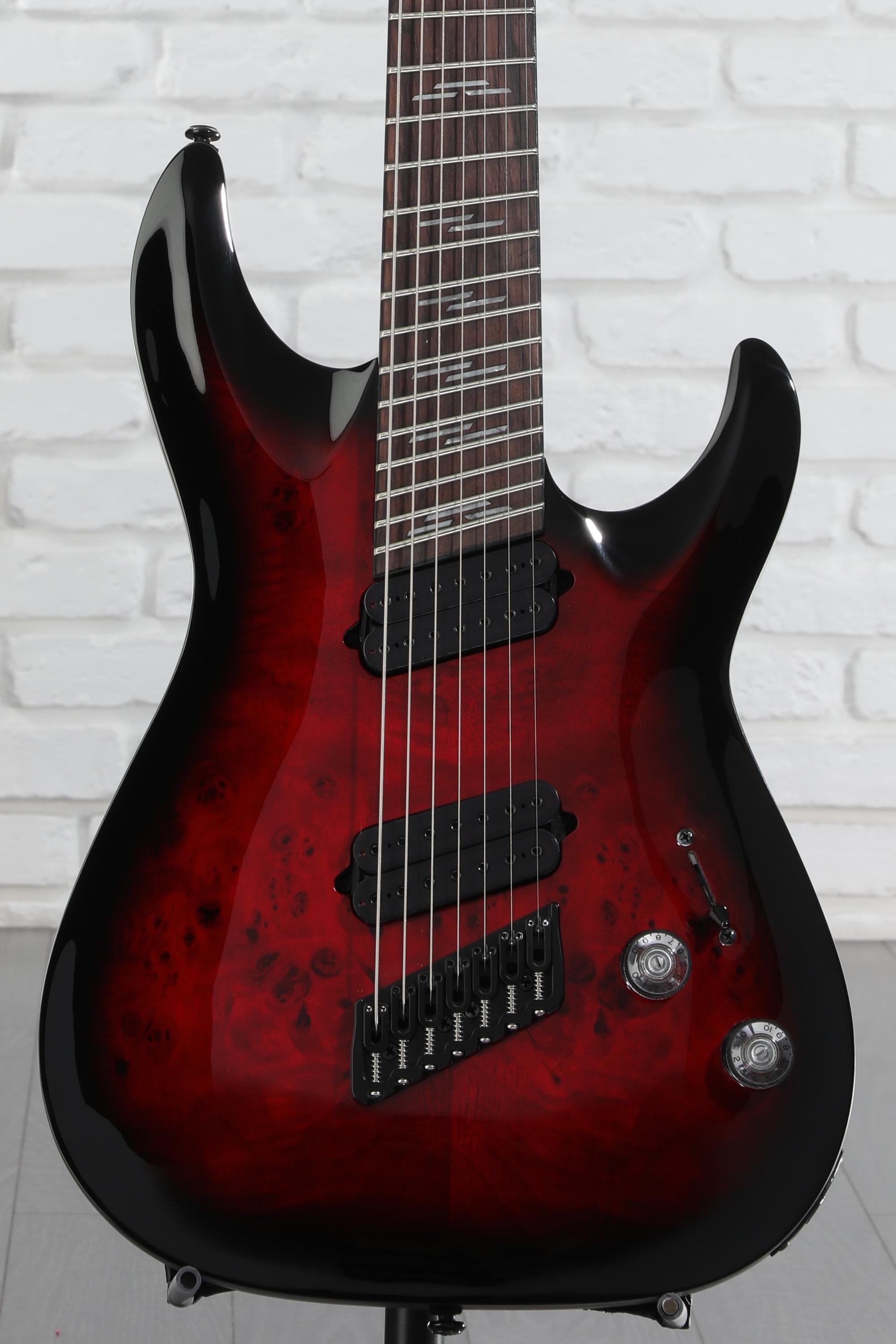 7弦ギター セミハードケース付 Schecter OMEN EXTREME-7 Schecter Omen Extreme-7 Electric Guitar - See Thru Black