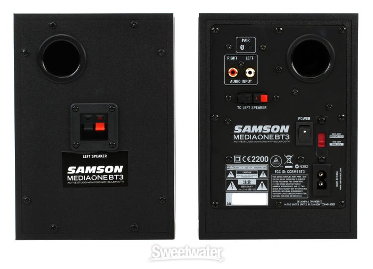 Samson MediaOne BT3 Two-Way Active 3 Bluetooth Monitors - Pair **OPEN BOX**