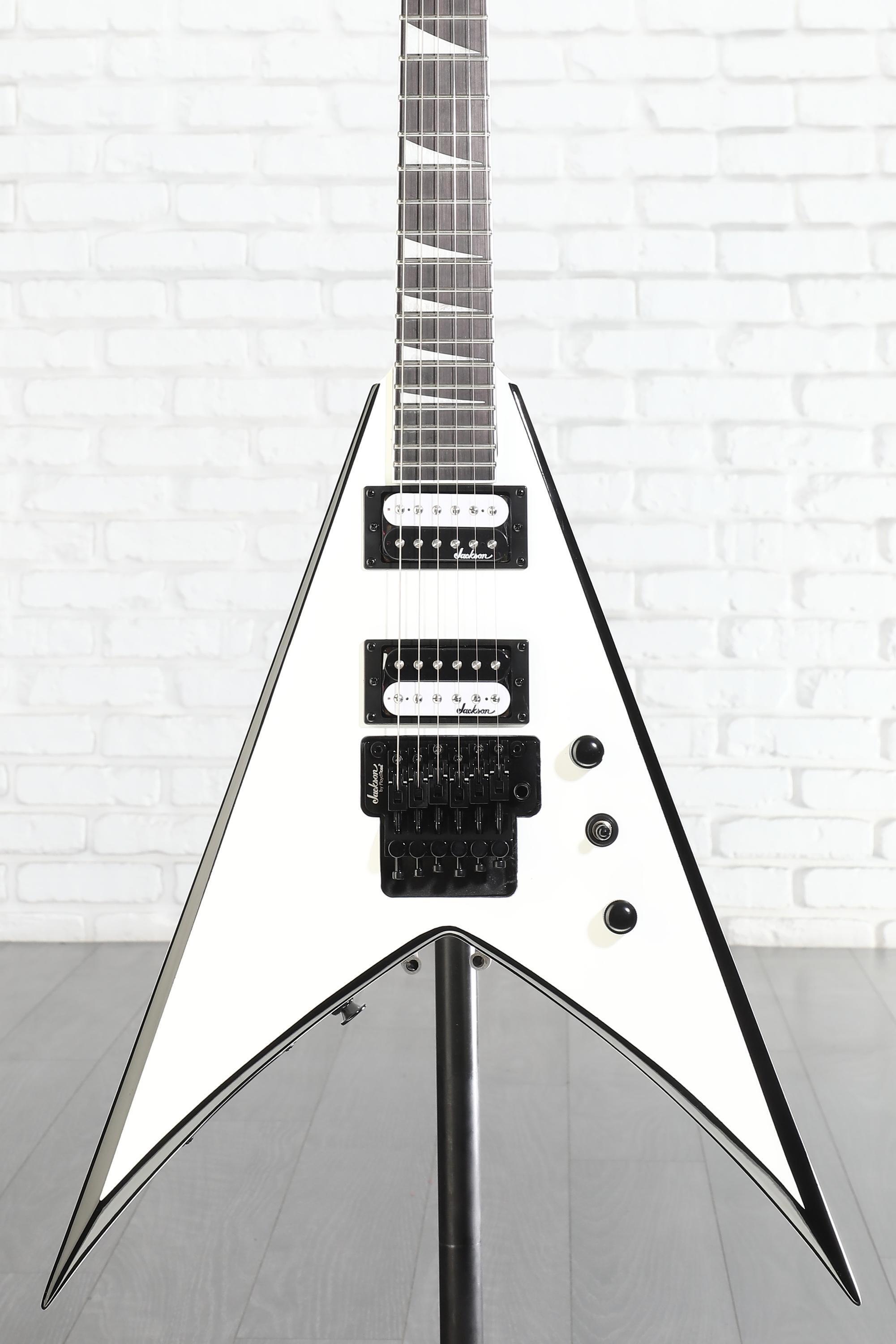 Jackson JS Series King V JS32 - White with Black Bevels | Sweetwater