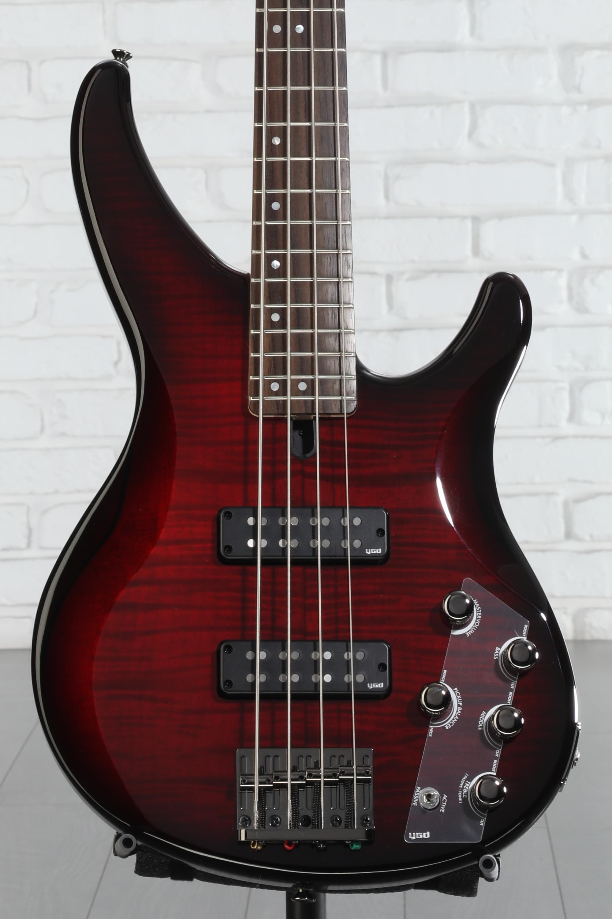 Yamaha TRBX604FM 4-string Bass Guitar - Dark Red Burst | Sweetwater