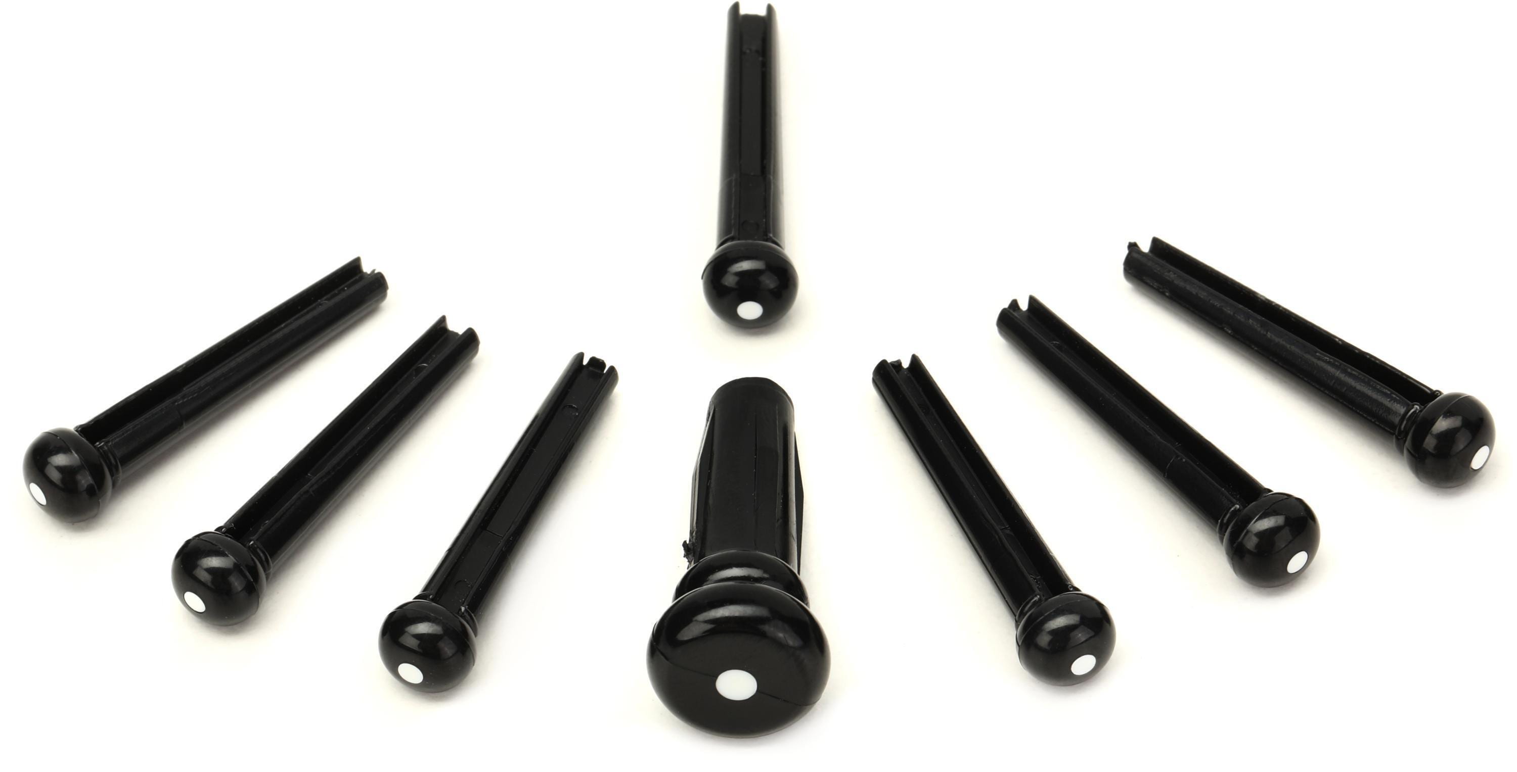 Fender Acoustic Bridge Pin Set Black with White Dot Sweetwater
