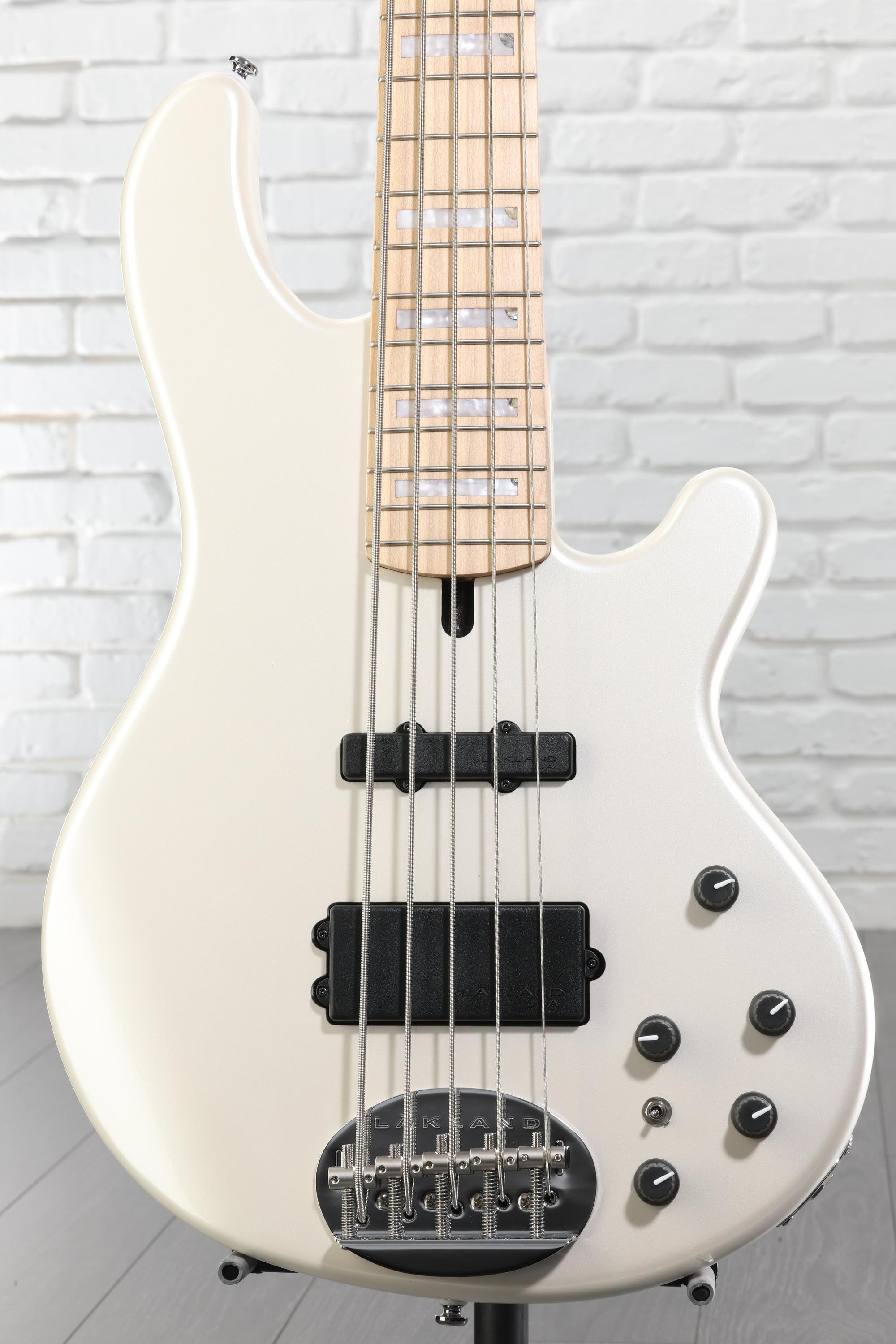 Lakland Skyline 55-02 Custom Bass Guitar - Pearl White with Maple