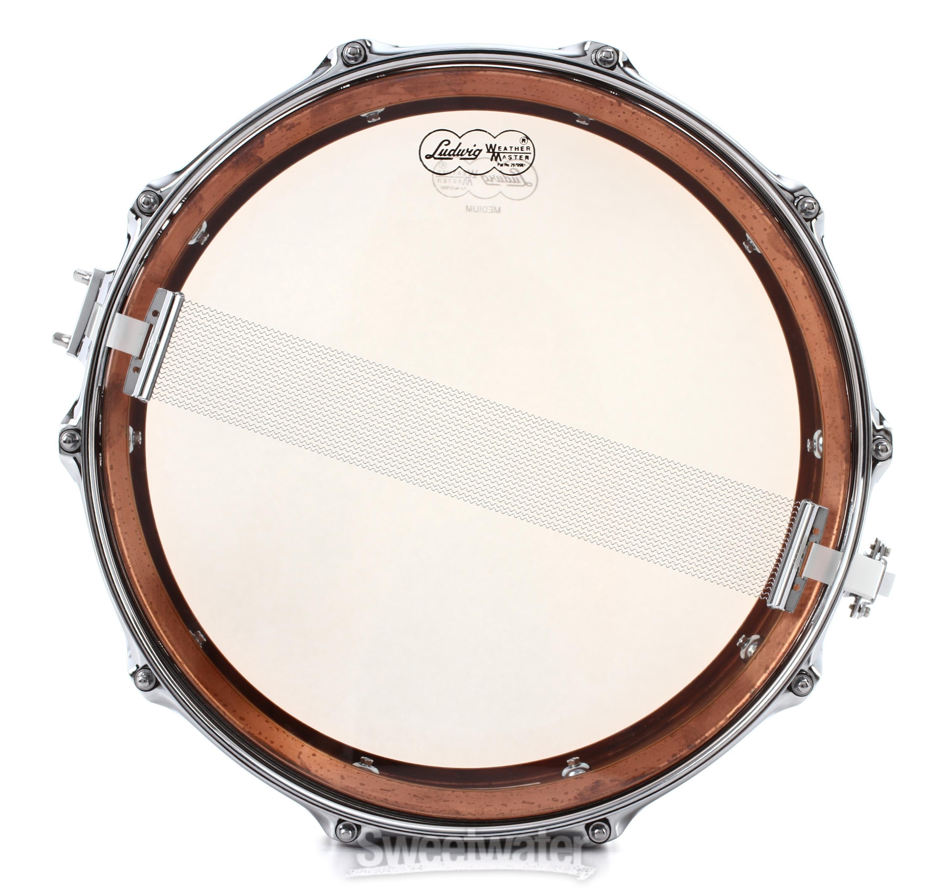 Ludwig Copper Phonic 5 x 14-inch Snare Drum- Raw Patina