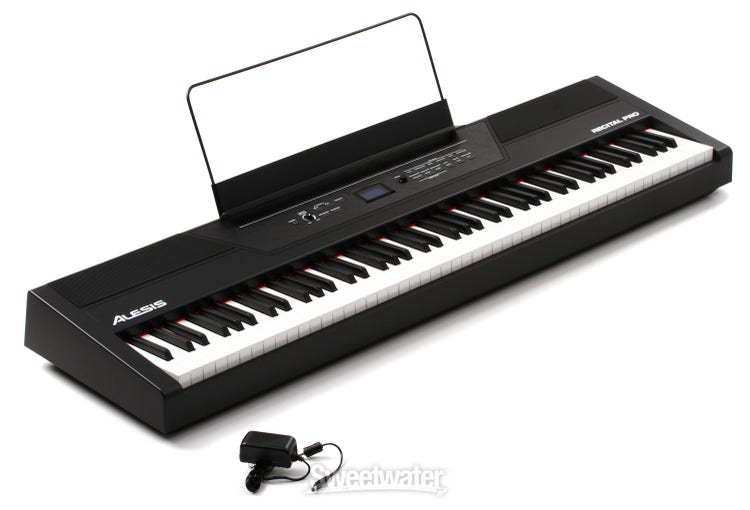  Alesis Recital Pro - 88 Key Digital Piano Keyboard with Hammer  Action Weighted Keys, 12 Voices, M-Audio Sustain Pedal and HDH40 Piano  Headphones : Musical Instruments