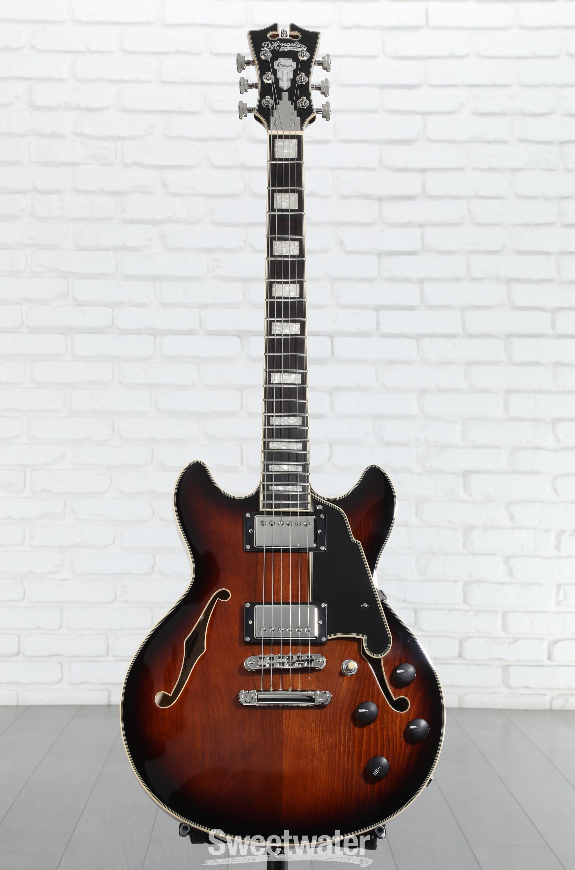 D'Angelico Premier Mini DC Electric Guitar - Brown Burst