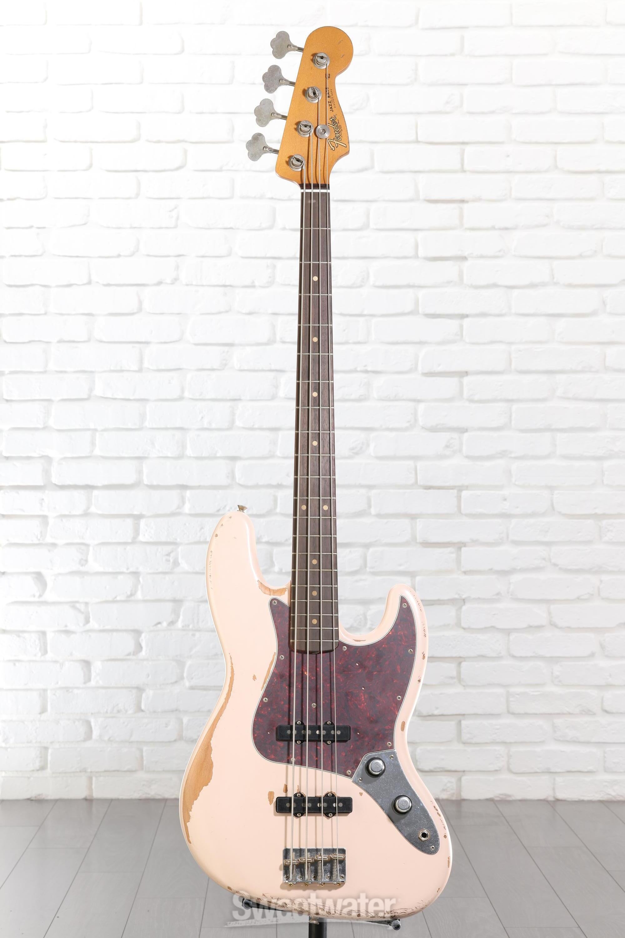 Fender Flea Jazz Bass - Shell Pink, Road Worn | Sweetwater
