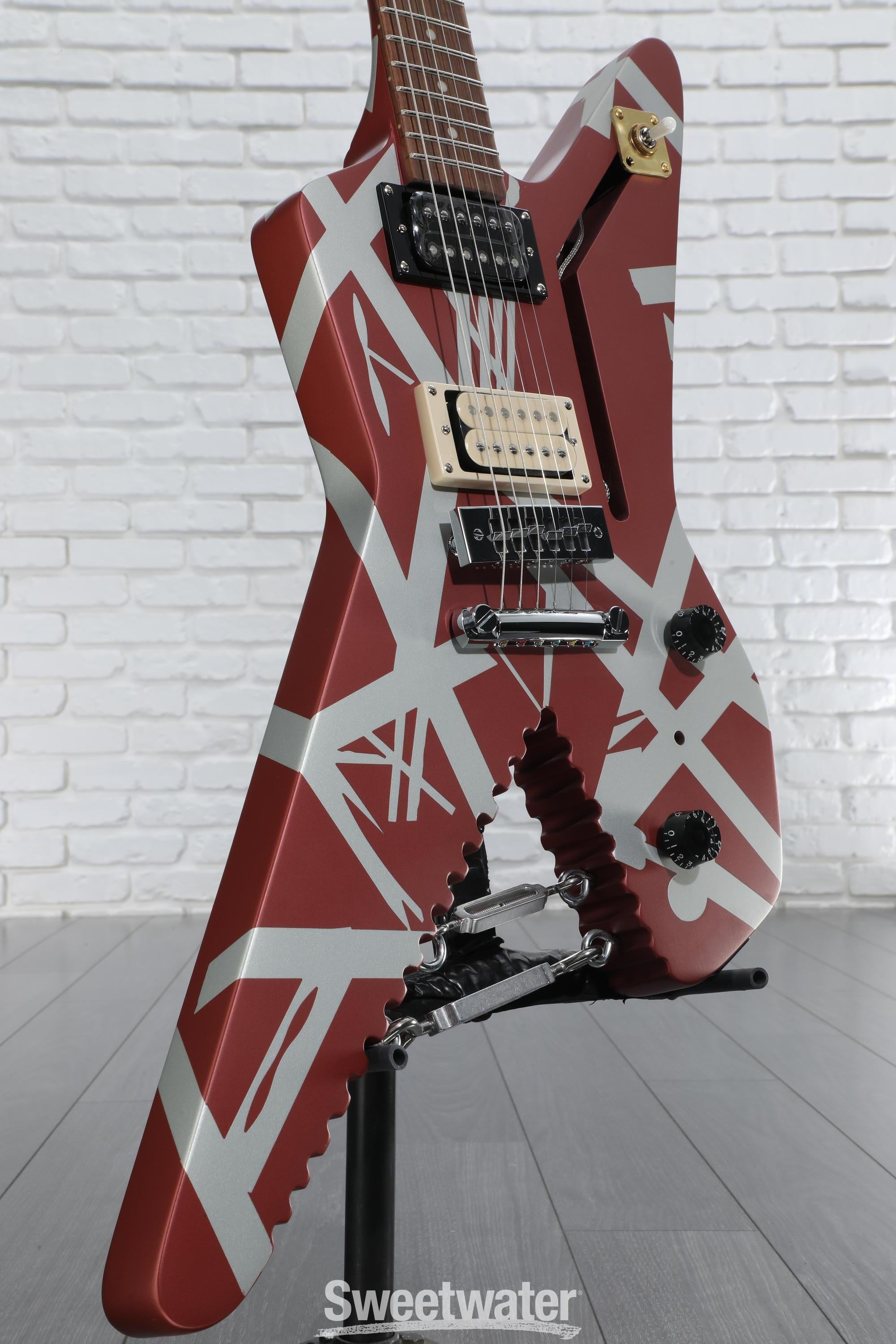 EVH Striped Series Shark Electric Guitar - Burgundy Red with