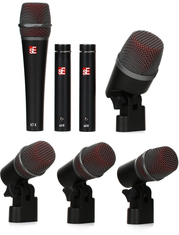 sE Electronics V Pack Arena Drum Microphone Bundle with Stands and Cables