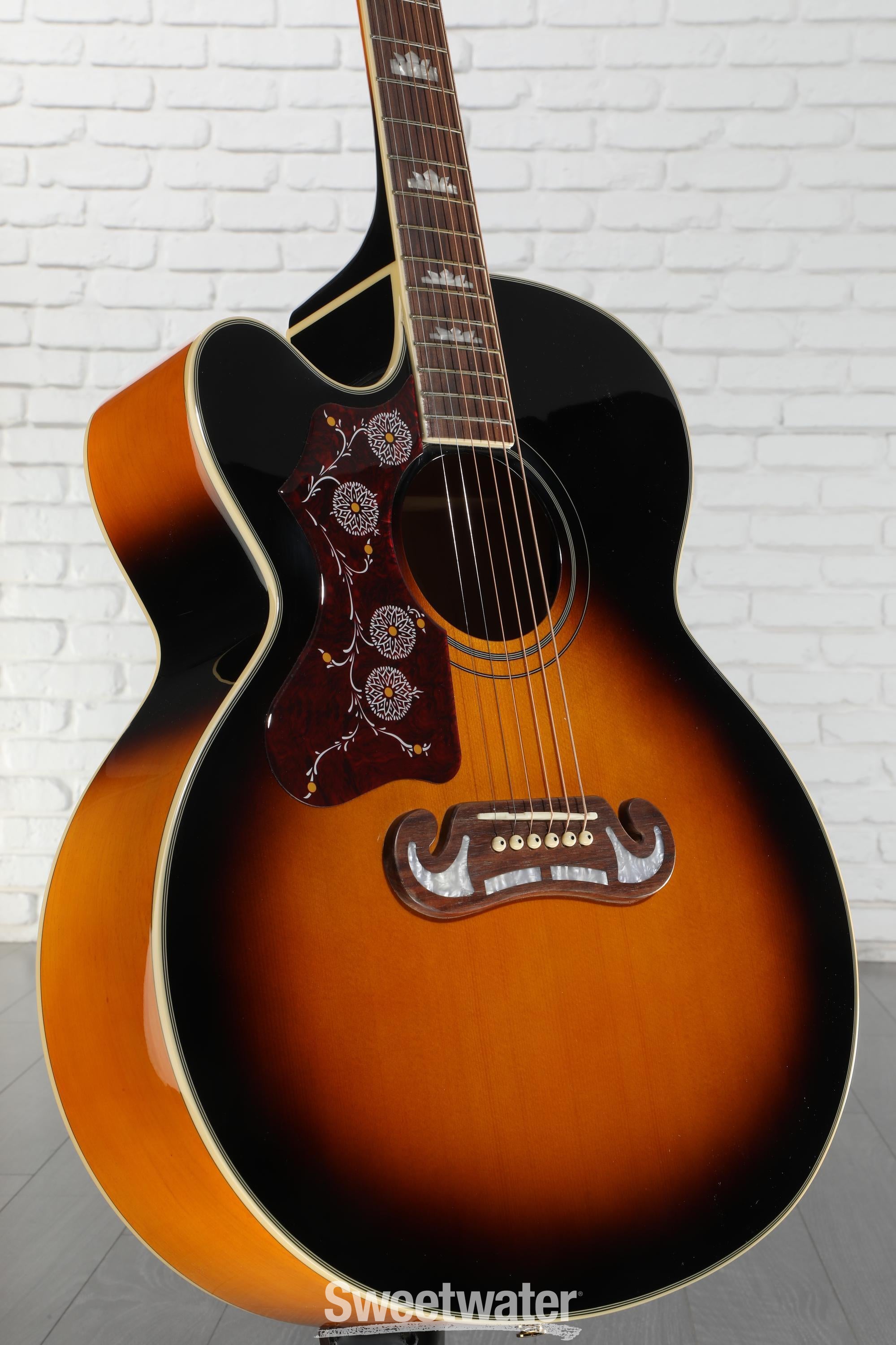 ギター Epiphone J-200EC Studio Vintage Sunburst Epiphone J-200 EC Studio Parlor Acoustic-Electric Guitar