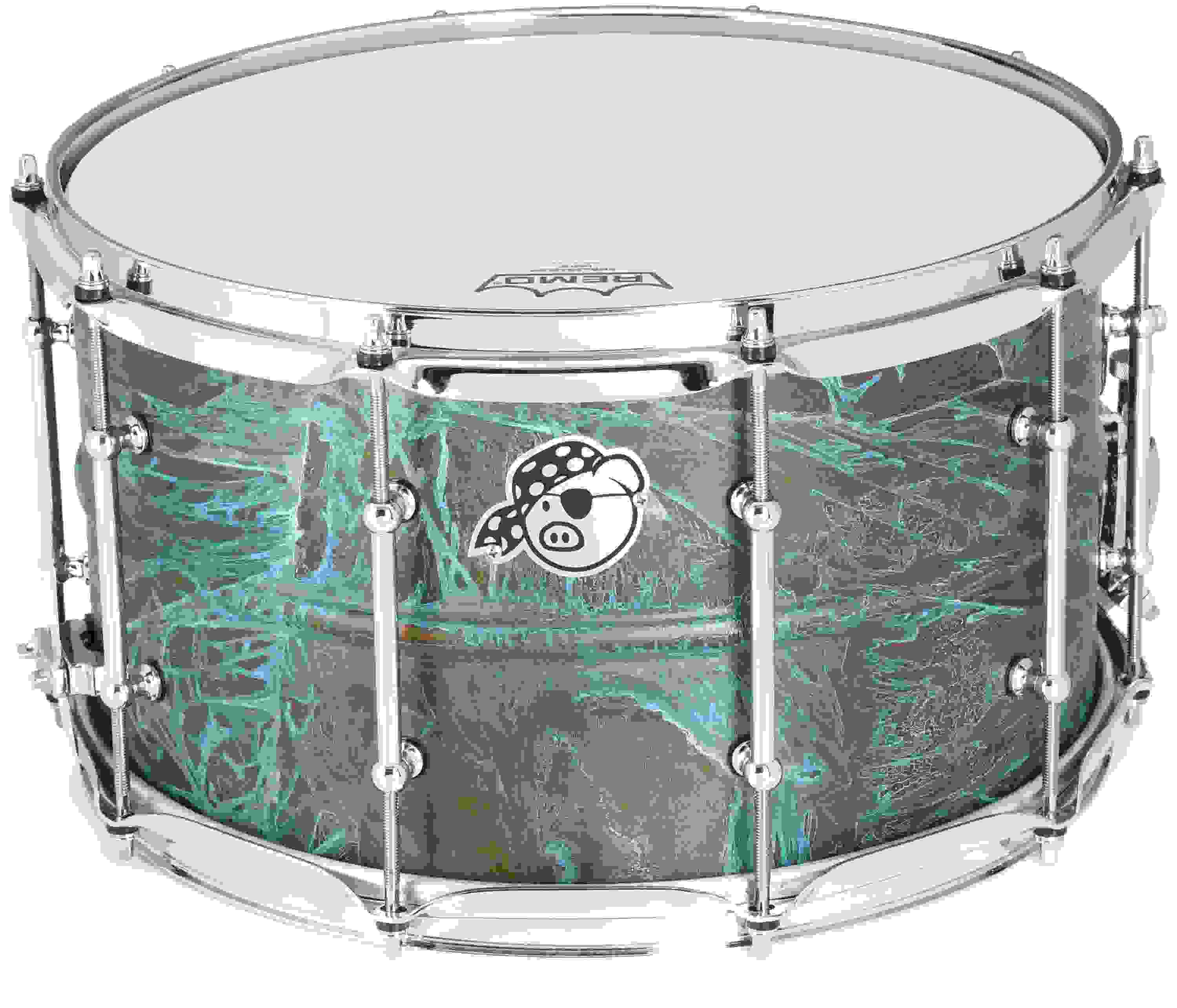 Pork Pie Percussion USA Custom Patina Brass Snare Drum - 8 inches x 14 inches, Custom Patina