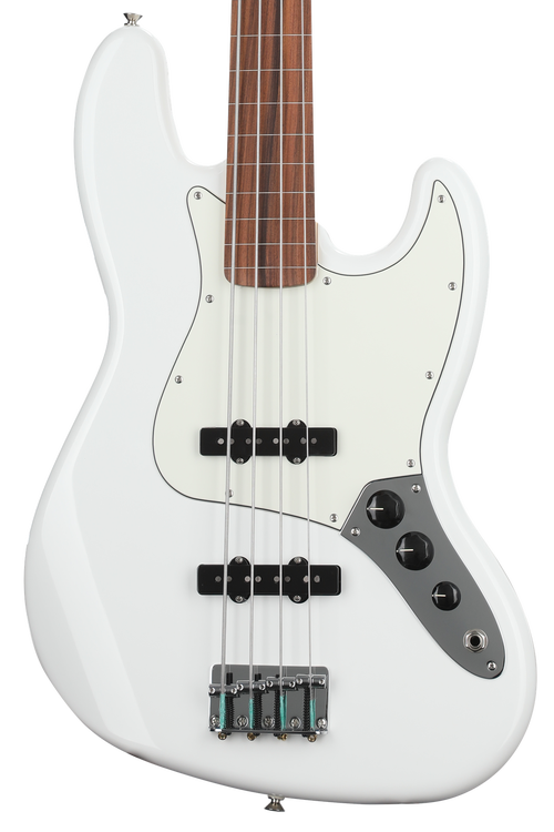 Fender Player Fretless Jazz Bass - Polar White with Pau Ferro Fingerboard |  Sweetwater