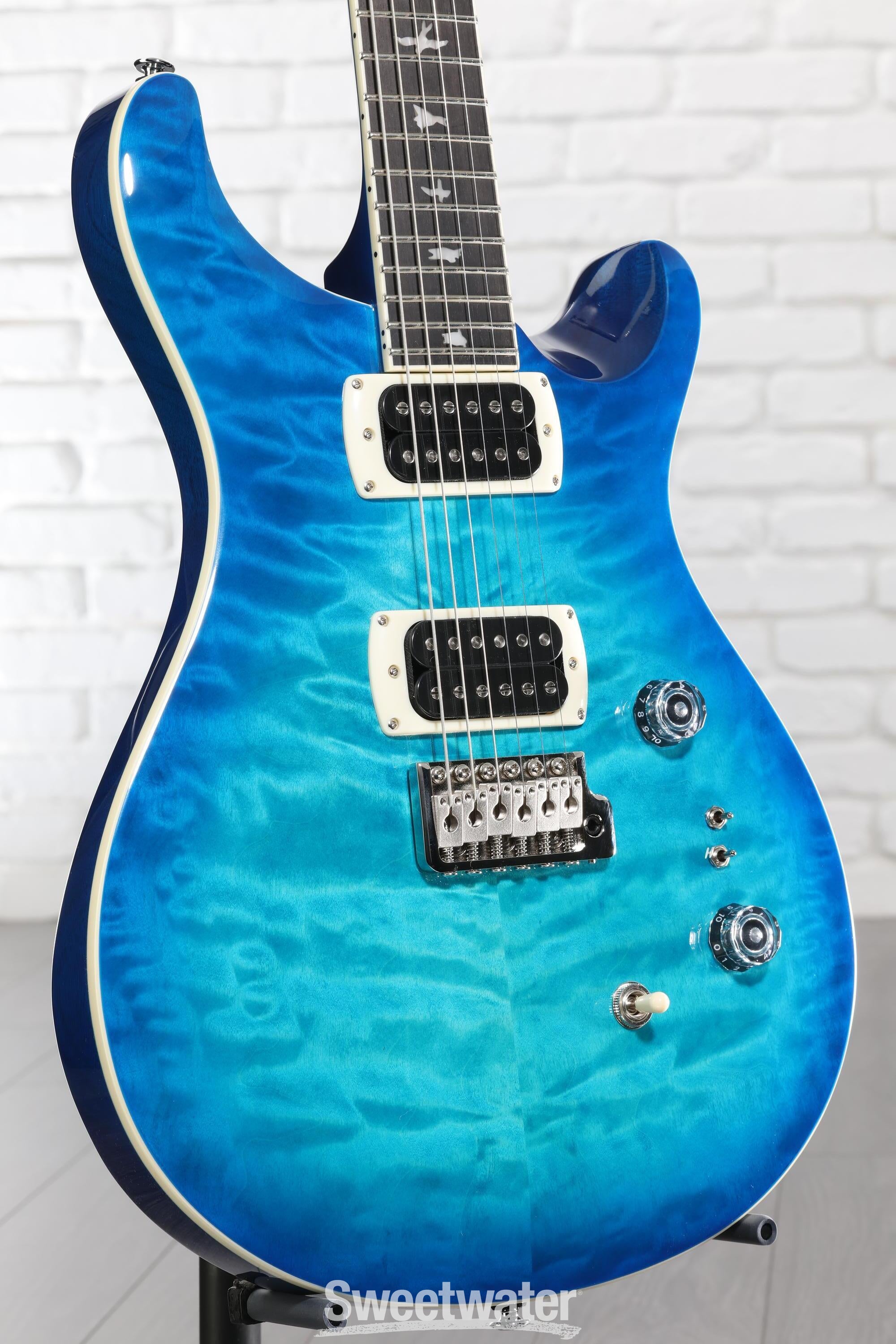 PRS SE Custom 24-08 Quilt Electric Guitar - Lake Blue | Sweetwater