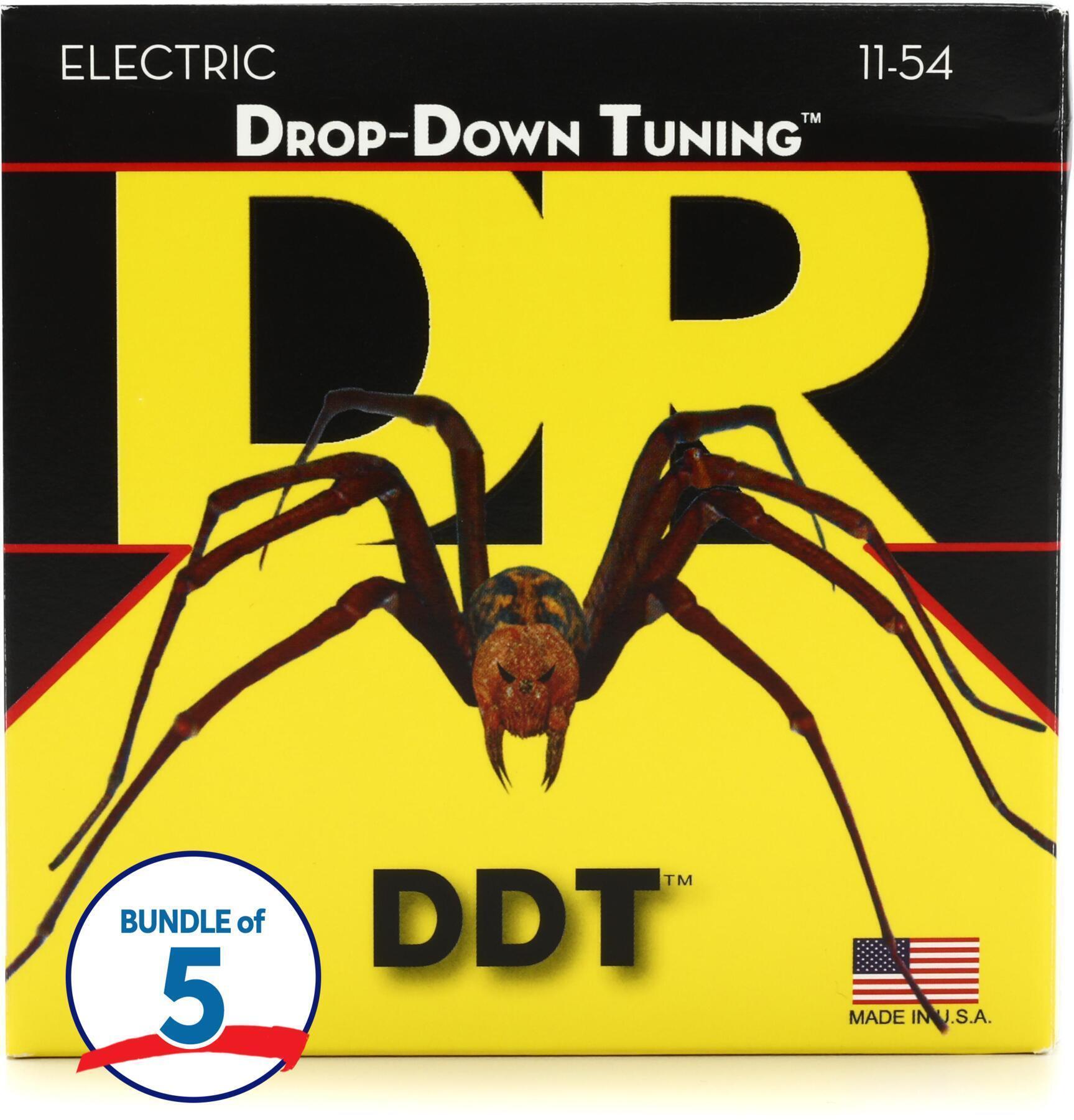Photo of DR Strings DDT-11 Drop-Down Tuning Nickel Plated Steel Electric Guitar Strings - .011-.054 Heavy (5-Pack)