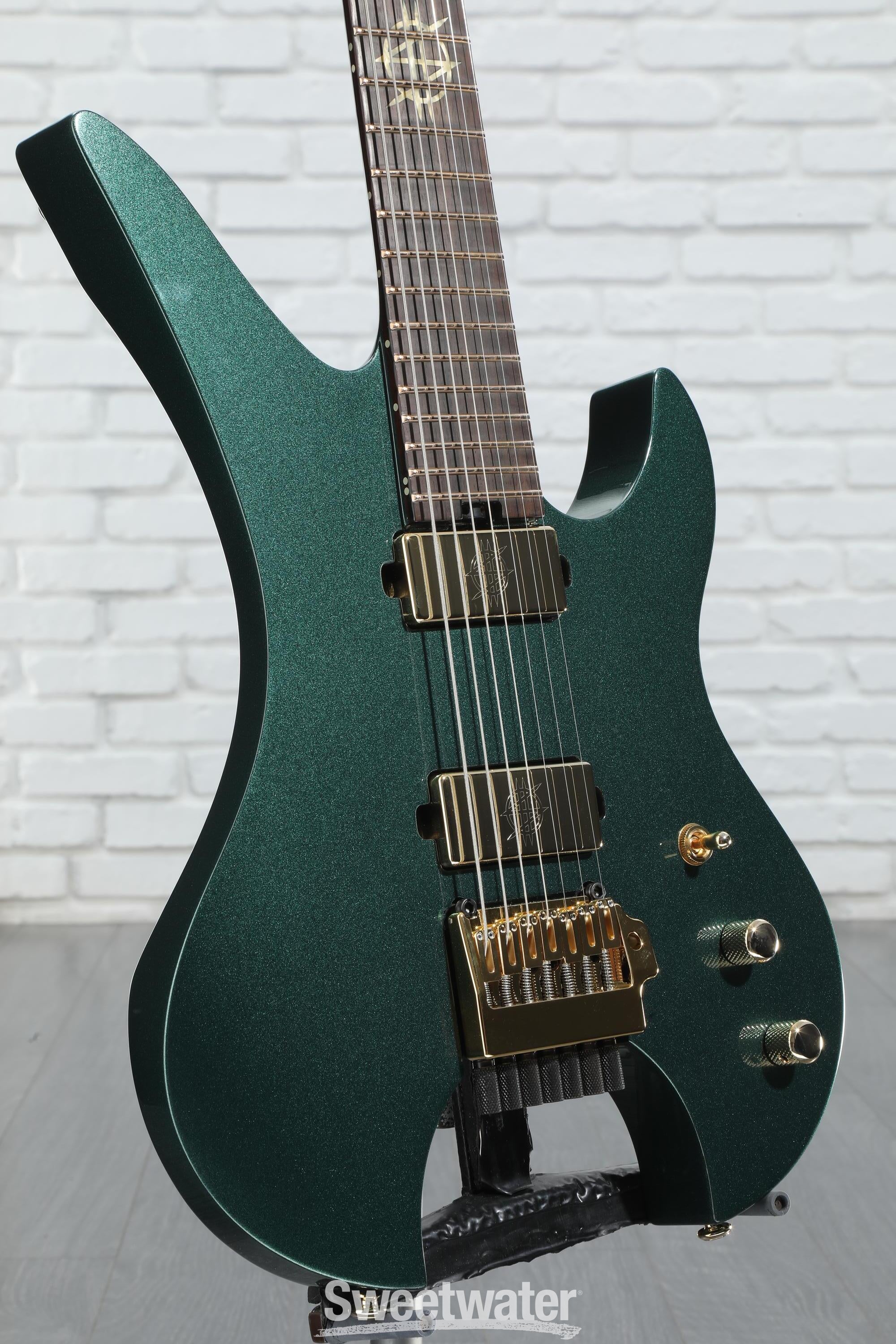 Schecter Synyster Gates Custom-7 TR Signature Headless Electric Guitar - Oak Green Metallic