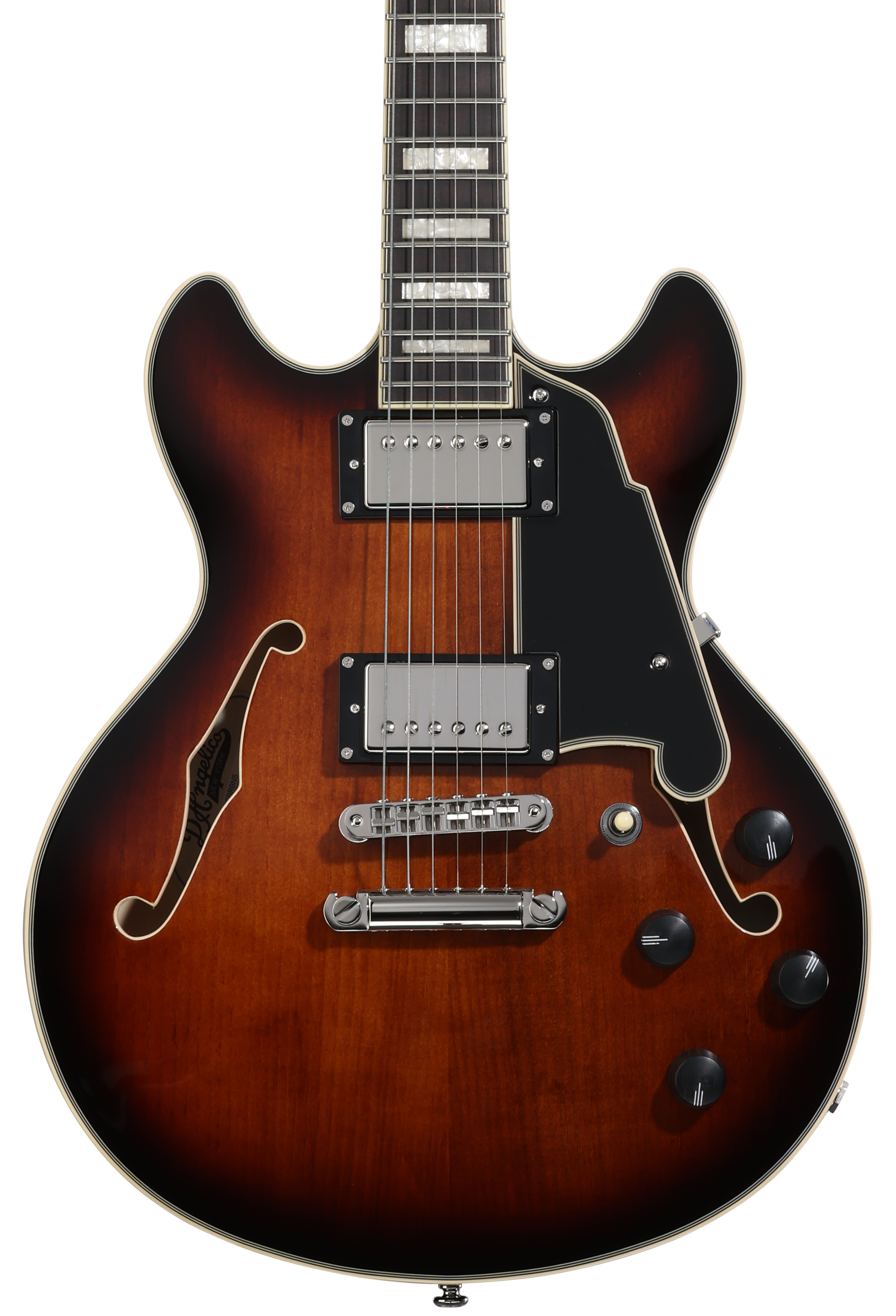 D'Angelico Premier Mini DC Electric Guitar - Brown Burst