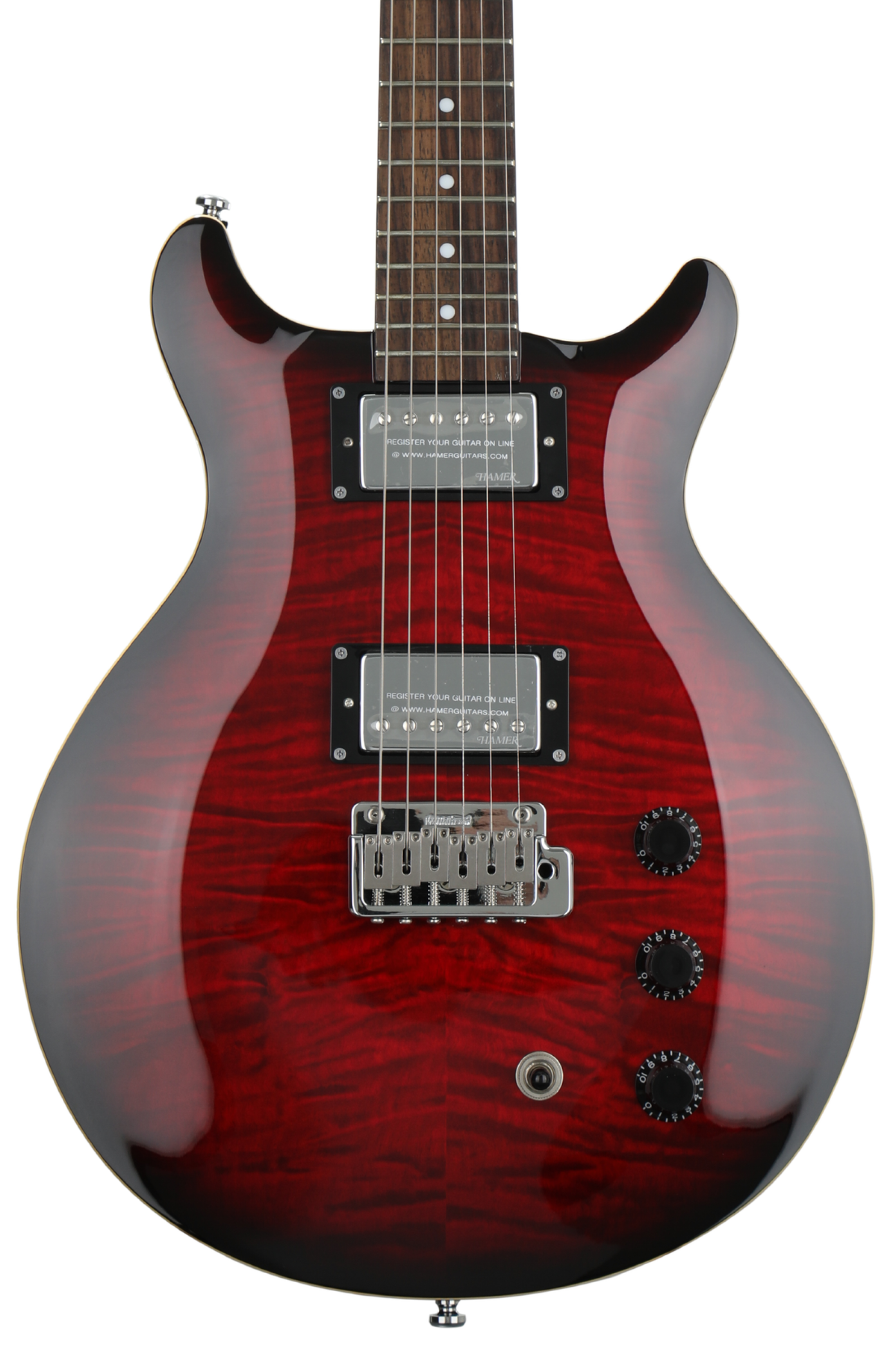 akhiro4677 HAMER ギター XTシリーズ ダブルカッタウェイ Hamer XT Series Double Cut 90s - Orange Flame Maple – Gray