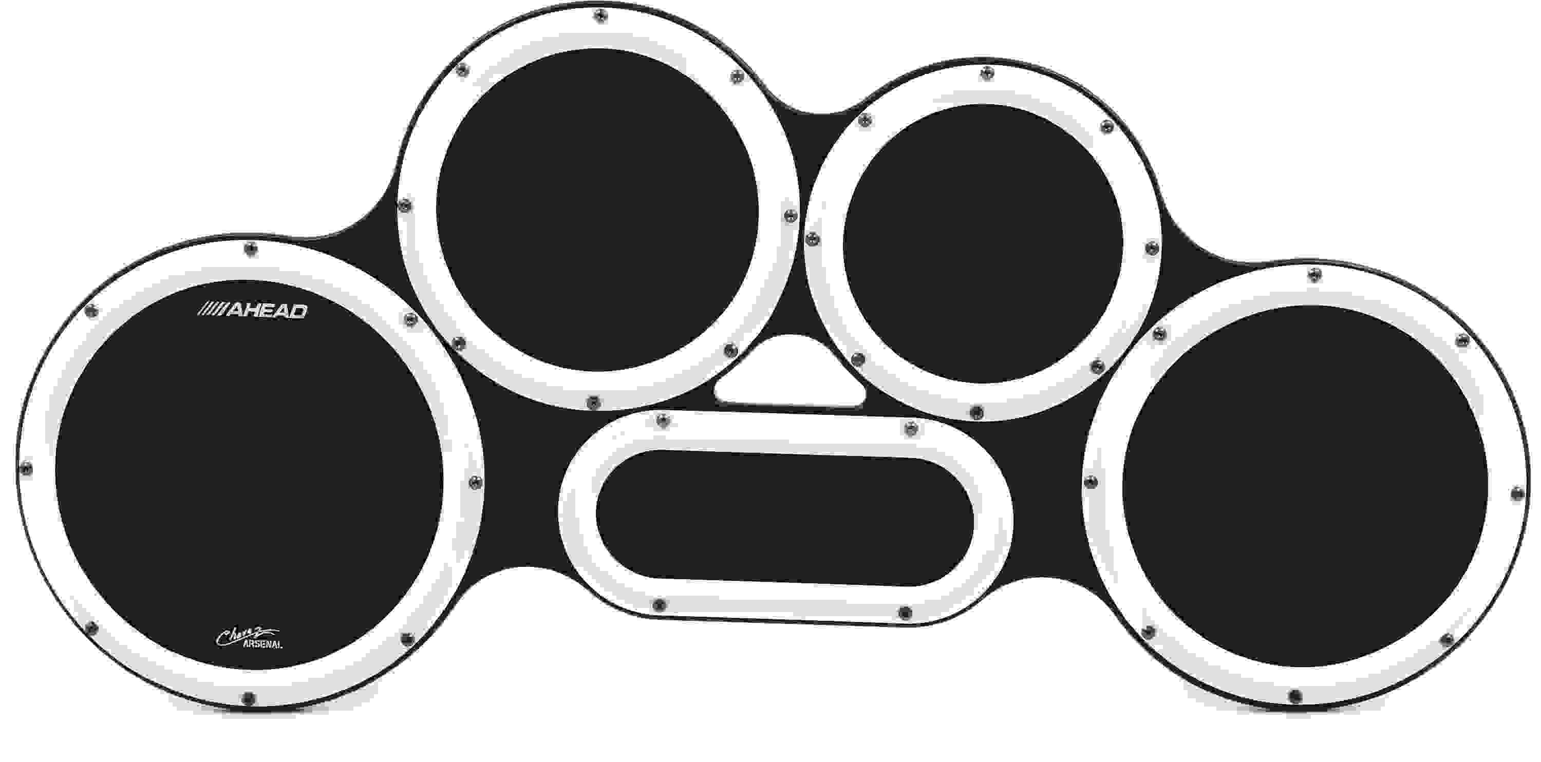 Ahead S-hoop Chavez Tenor Practice Pad Set - 4/5/6 Combination - Black with White Hoops