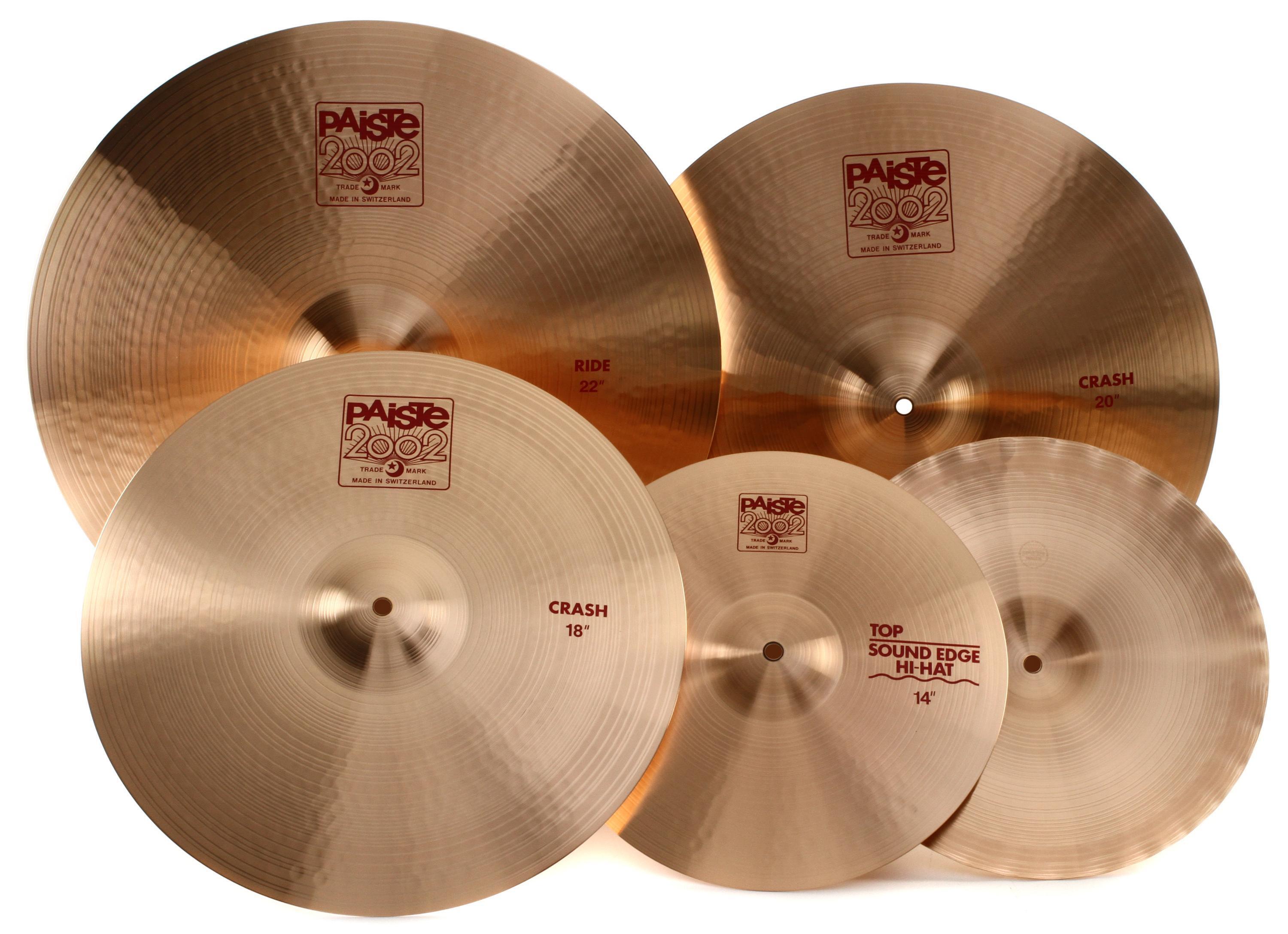 Paiste 2002 Cymbal Set - 14/20/22 inch- with Free 18 inch Crash