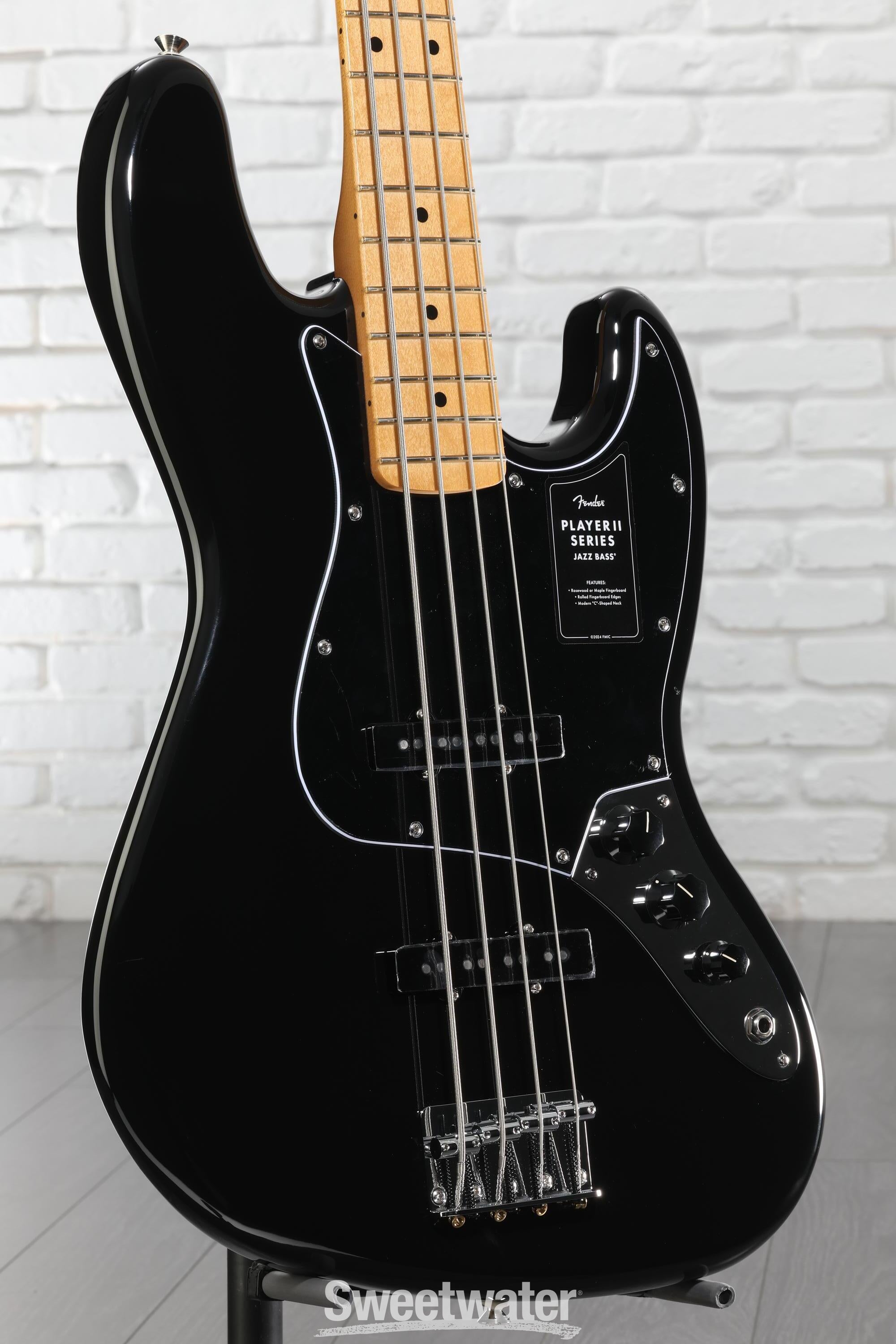 Fender Player II Jazz Bass - Black with Maple Fingerboard | Sweetwater