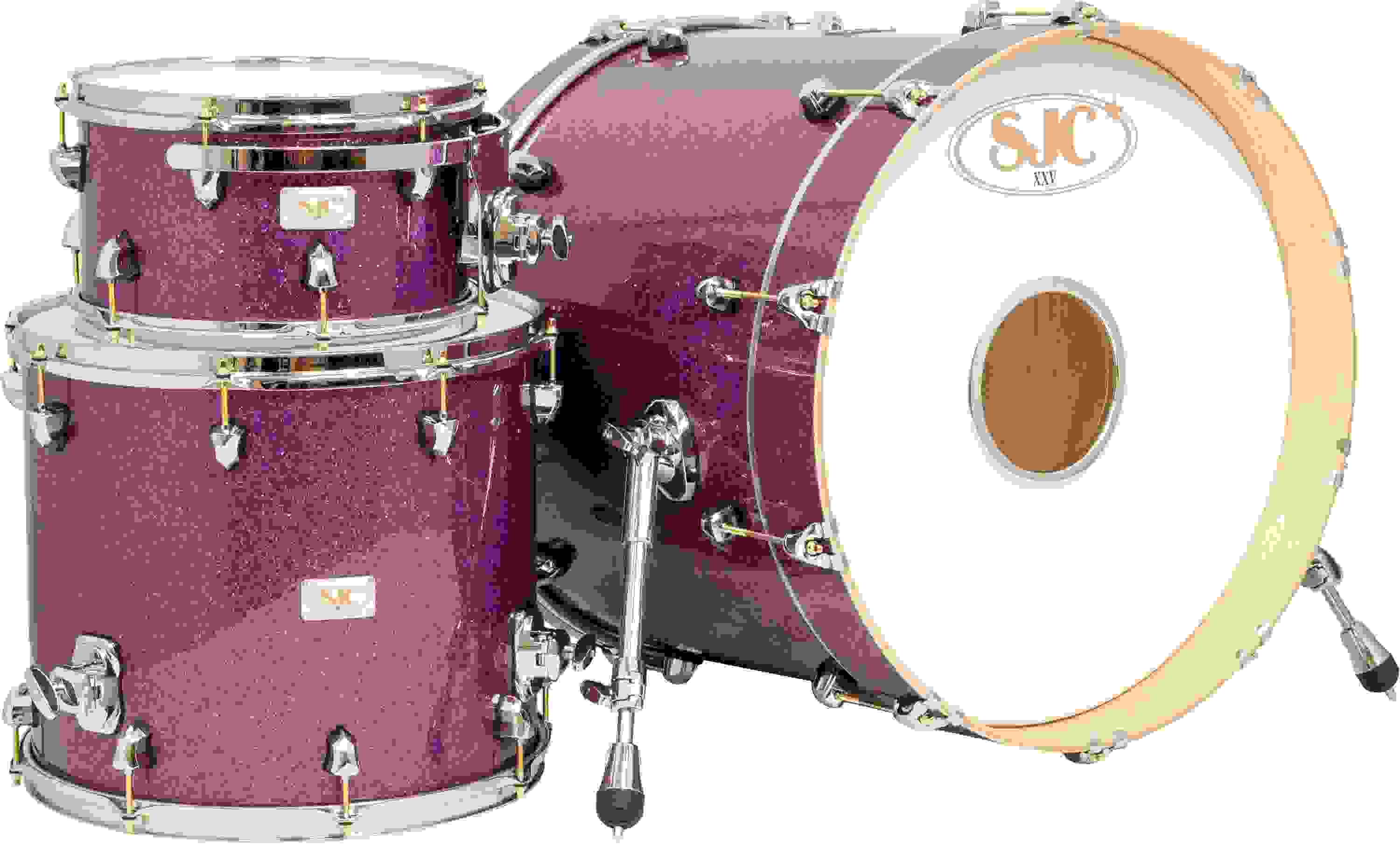 SJC Custom Drums 25th Anniversary 3-piece Shell Pack - Purple Glitter, Sweetwater Exclusive