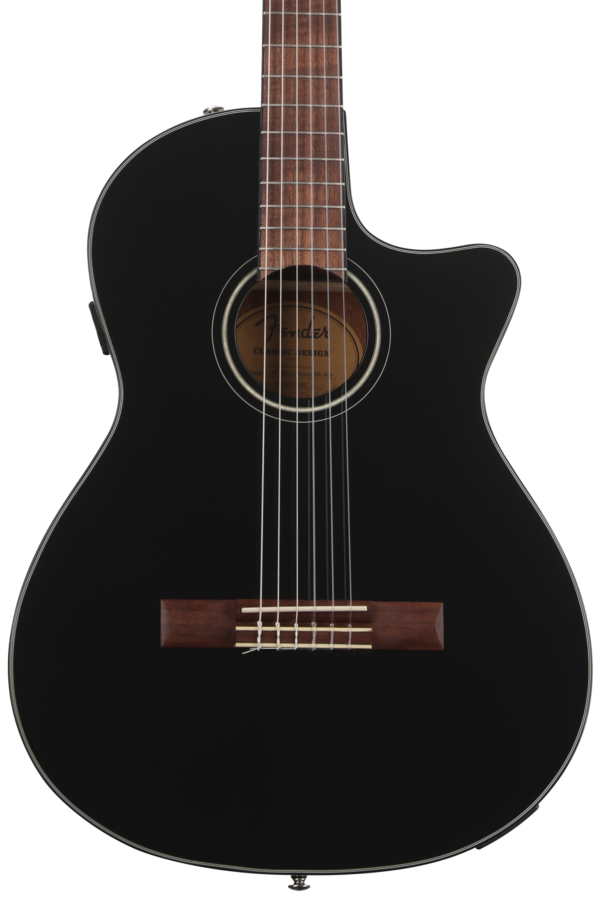 Fender CN-140SCE Nylon-string Acoustic-electric Guitar - Black