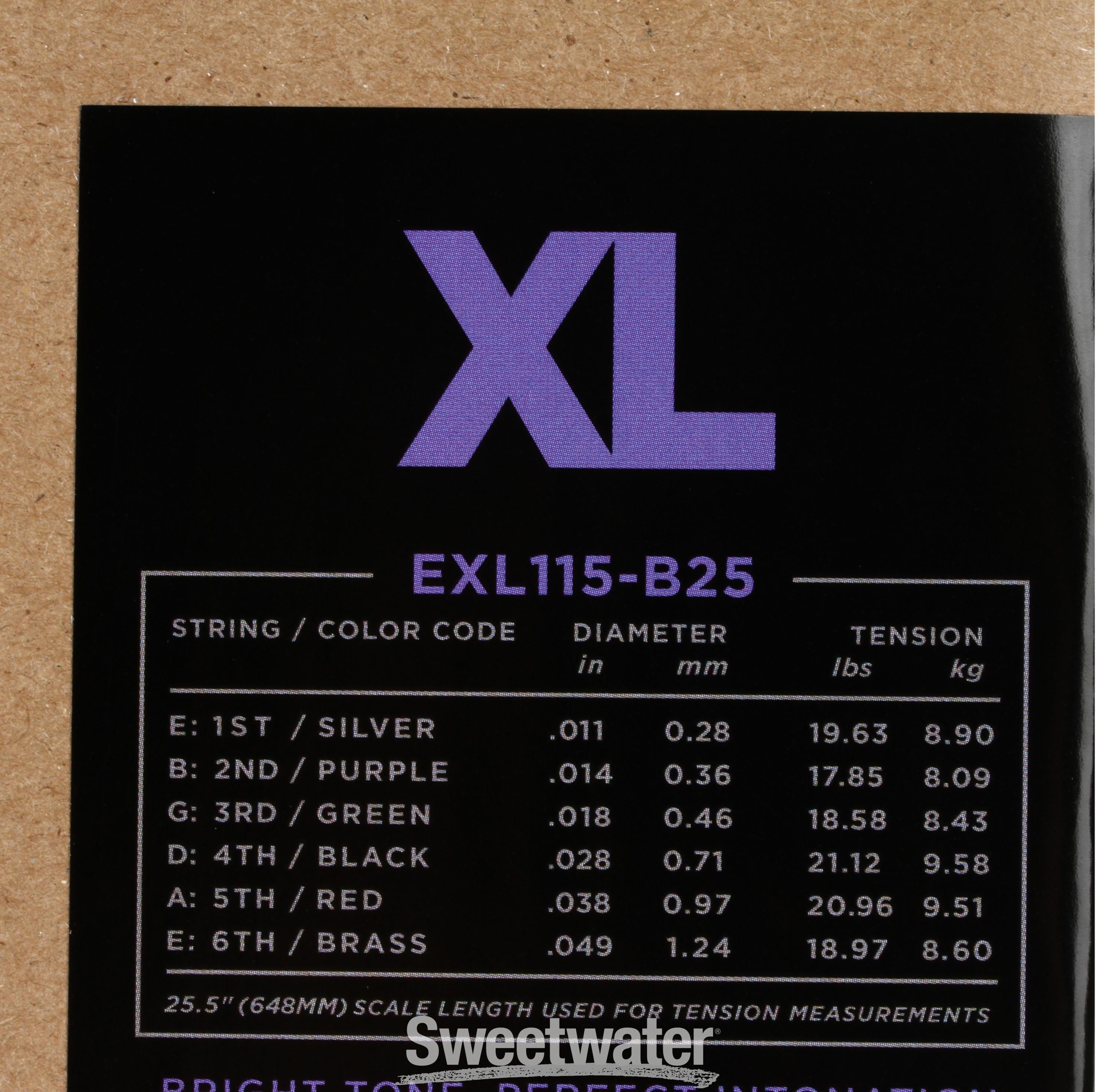 D'Addario EXL115 XL Nickel Wound Electric Guitar Strings - .011