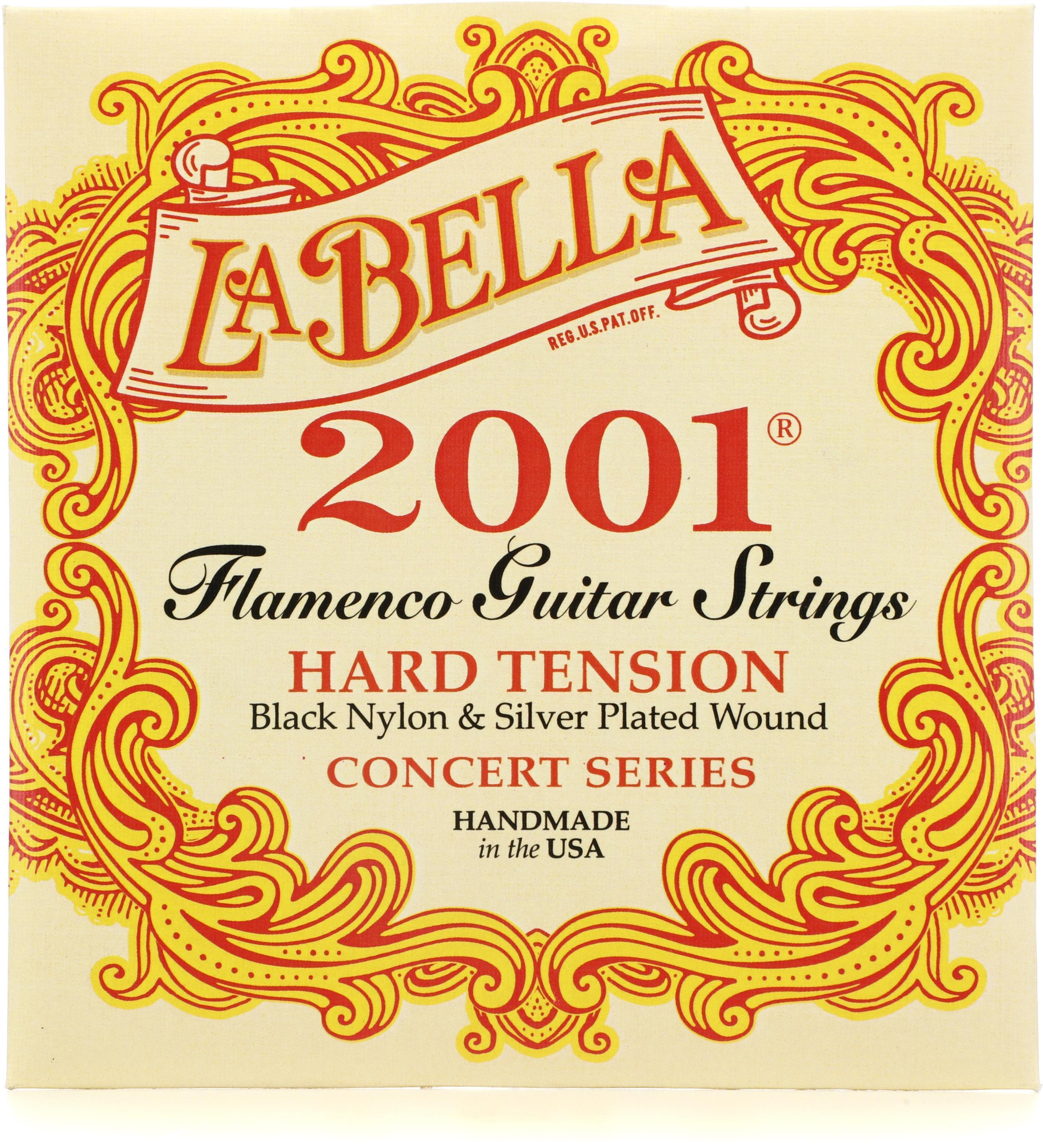 La Bella 2001 Black Nylon & Silver-plated Wound Flamenco Guitar