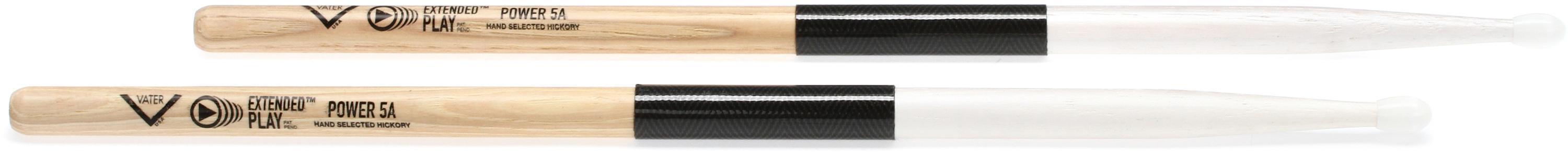 Photo of Vater Extended Play Drumsticks - Power 5A - Nylon Tip