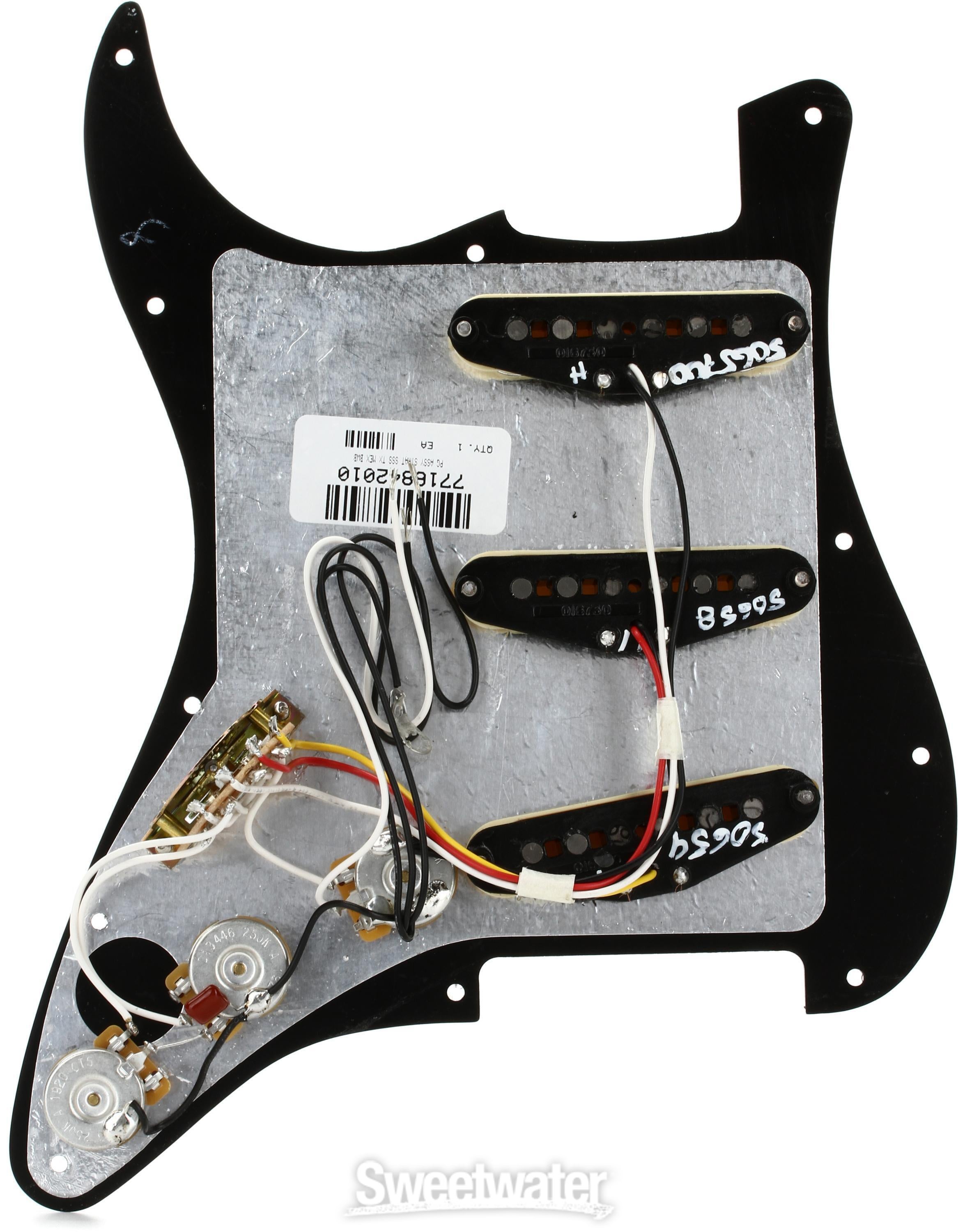 Fender Tex-Mex SSS Pre-wired Stratocaster Pickguard - Black 3-ply