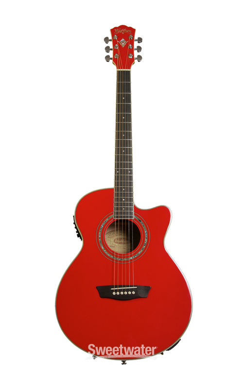 Red washburn acoustic deals guitar