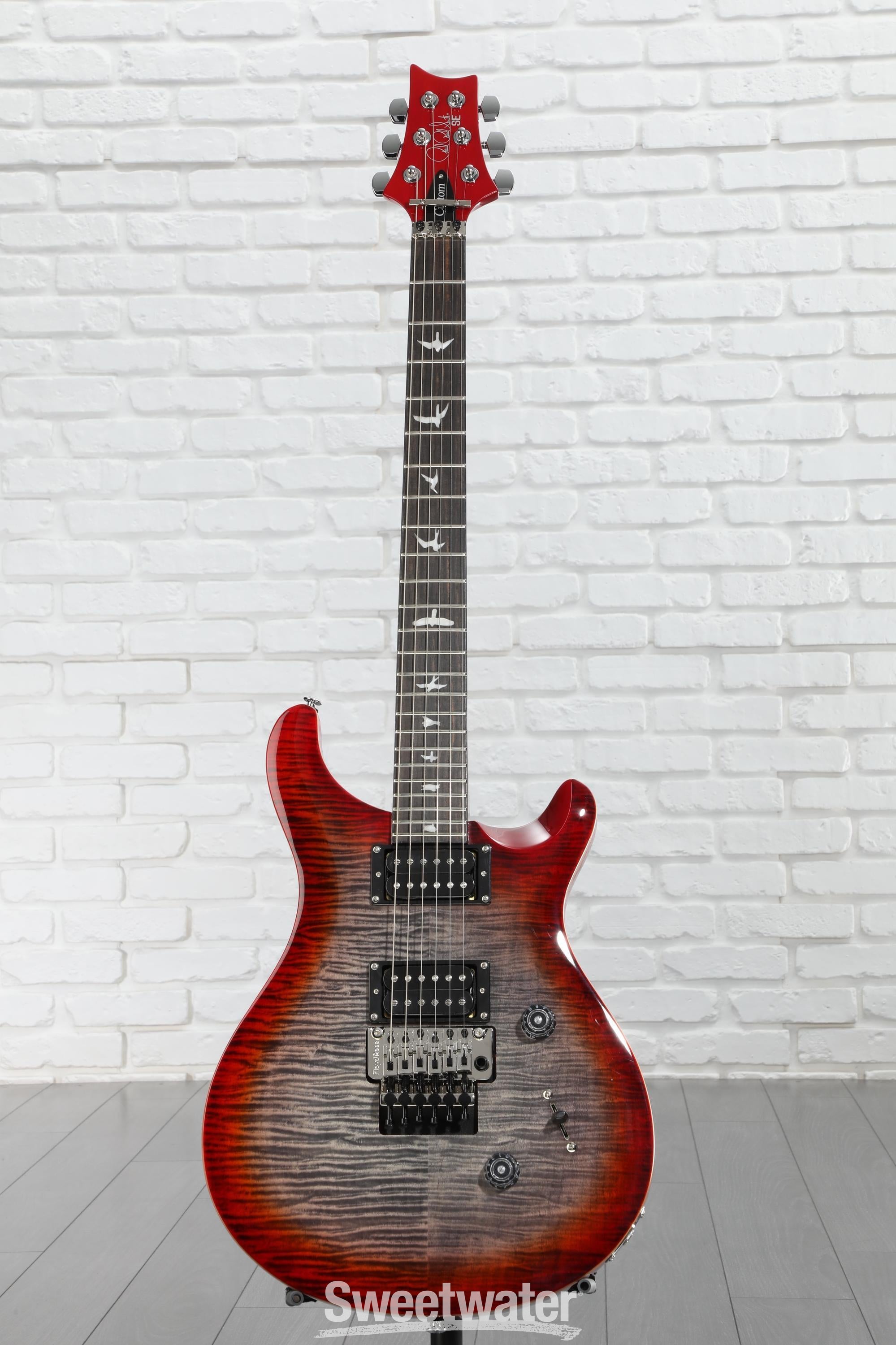PRS SE Custom 24 Floyd Electric Guitar - Charcoal Cherry