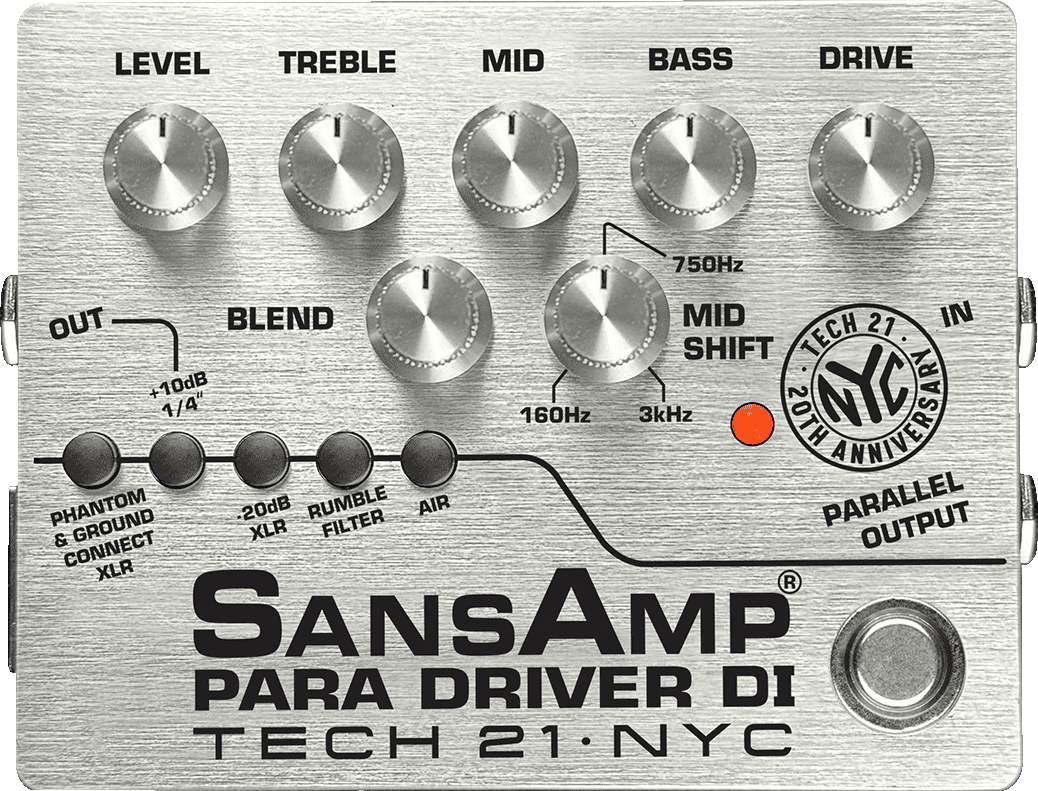 ギター TECH21 SansAmp PARA D DI Tech 21 SansAmp Para Driver V2 DI Pedal - 20th Anniversary