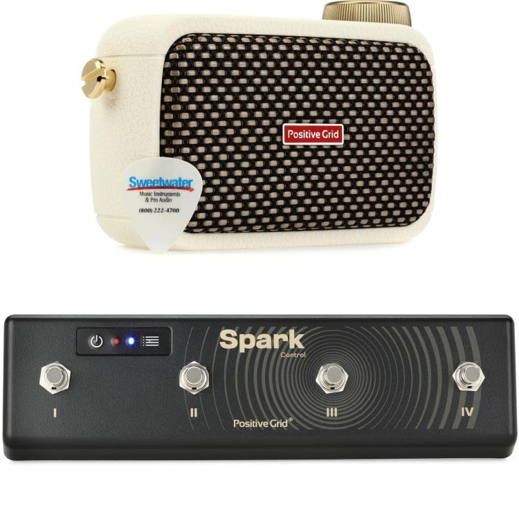 Positive Grid Spark GO Pearl Smart Guitar & Bass Amp, Encei