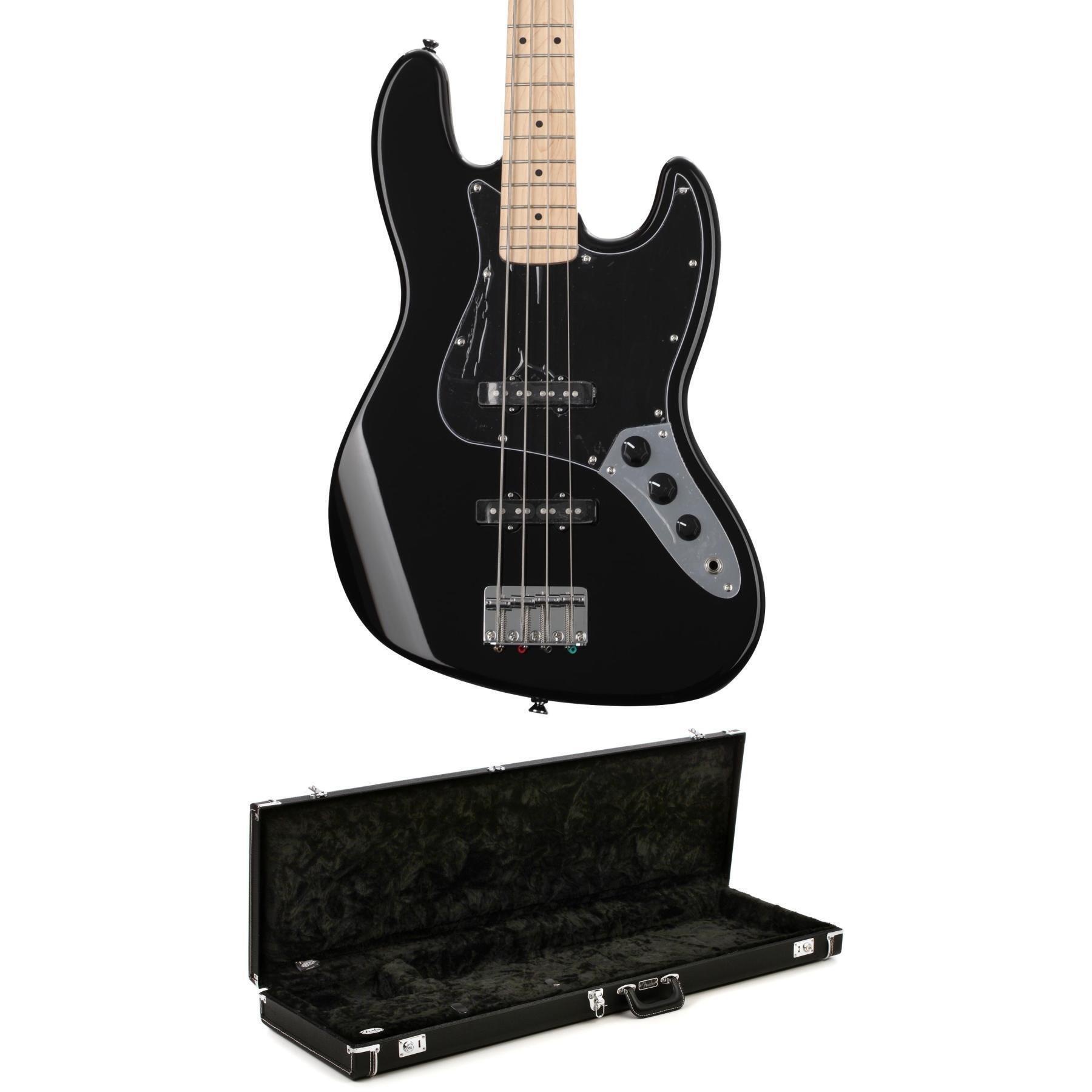 Squier Affinity Series Jazz Bass with Hard Case - Black with Maple