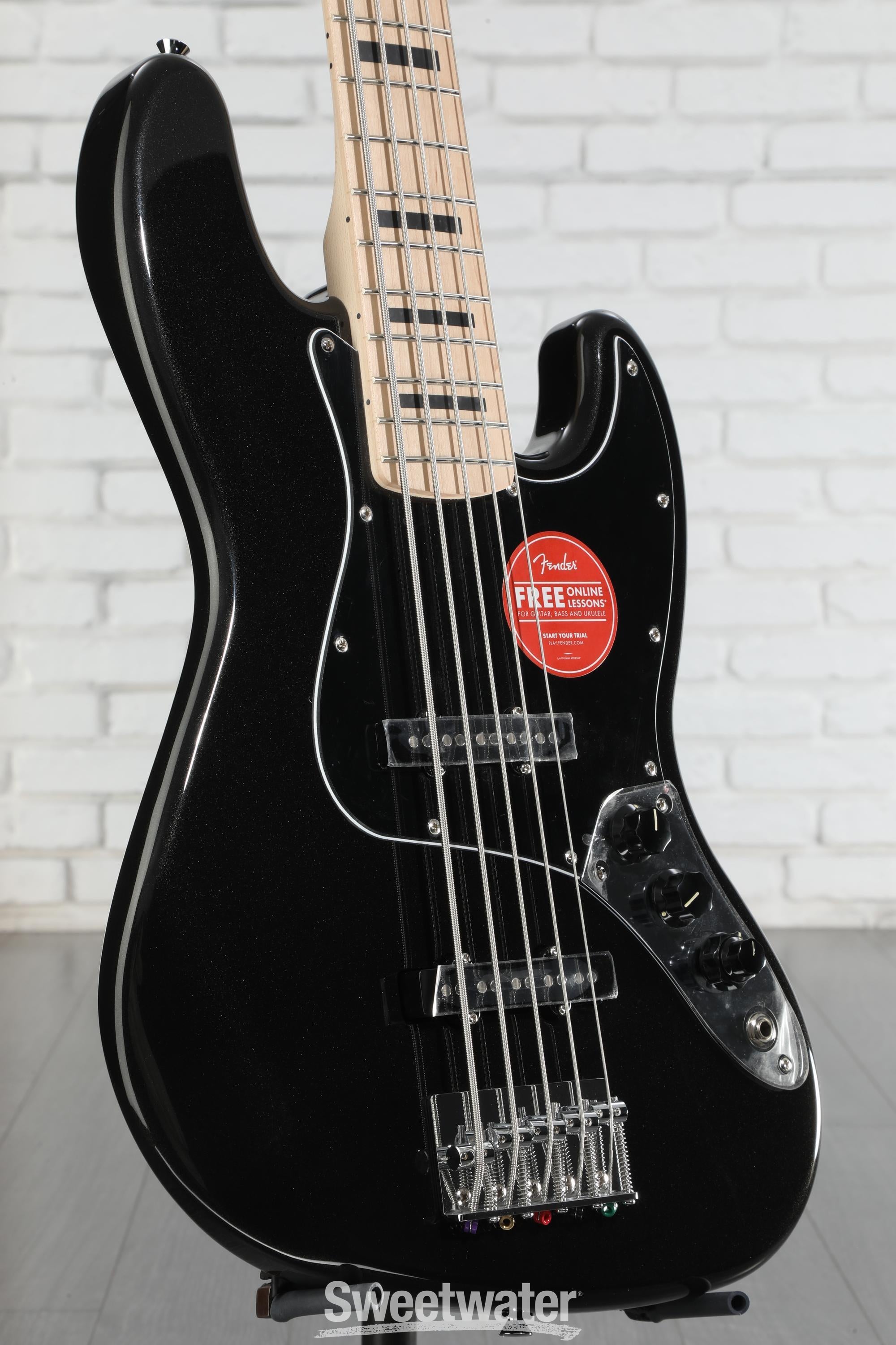 Squier Affinity Series Active Jazz Bass V - Black | Sweetwater