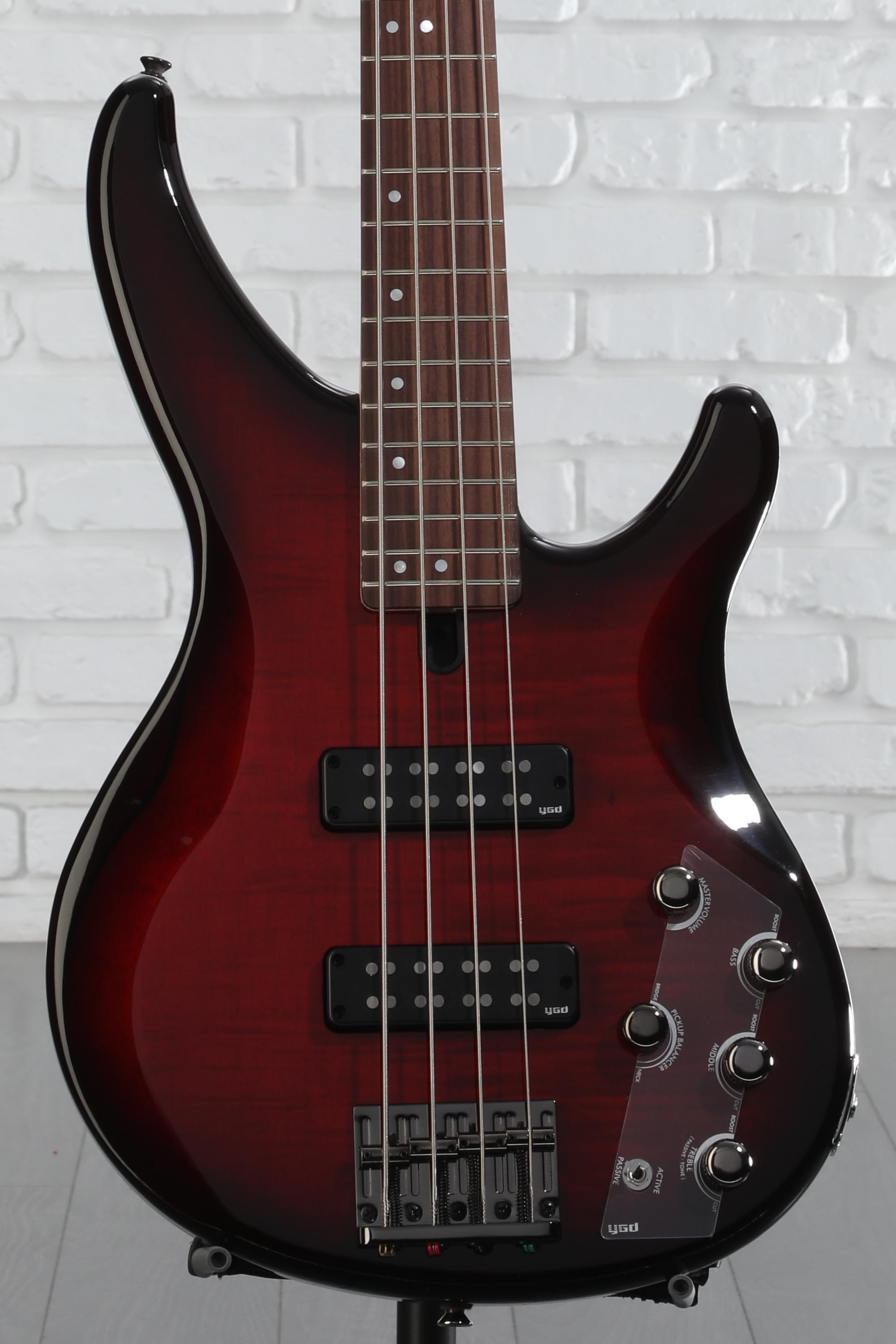 Yamaha TRBX604FM 4-string Bass Guitar - Dark Red Burst