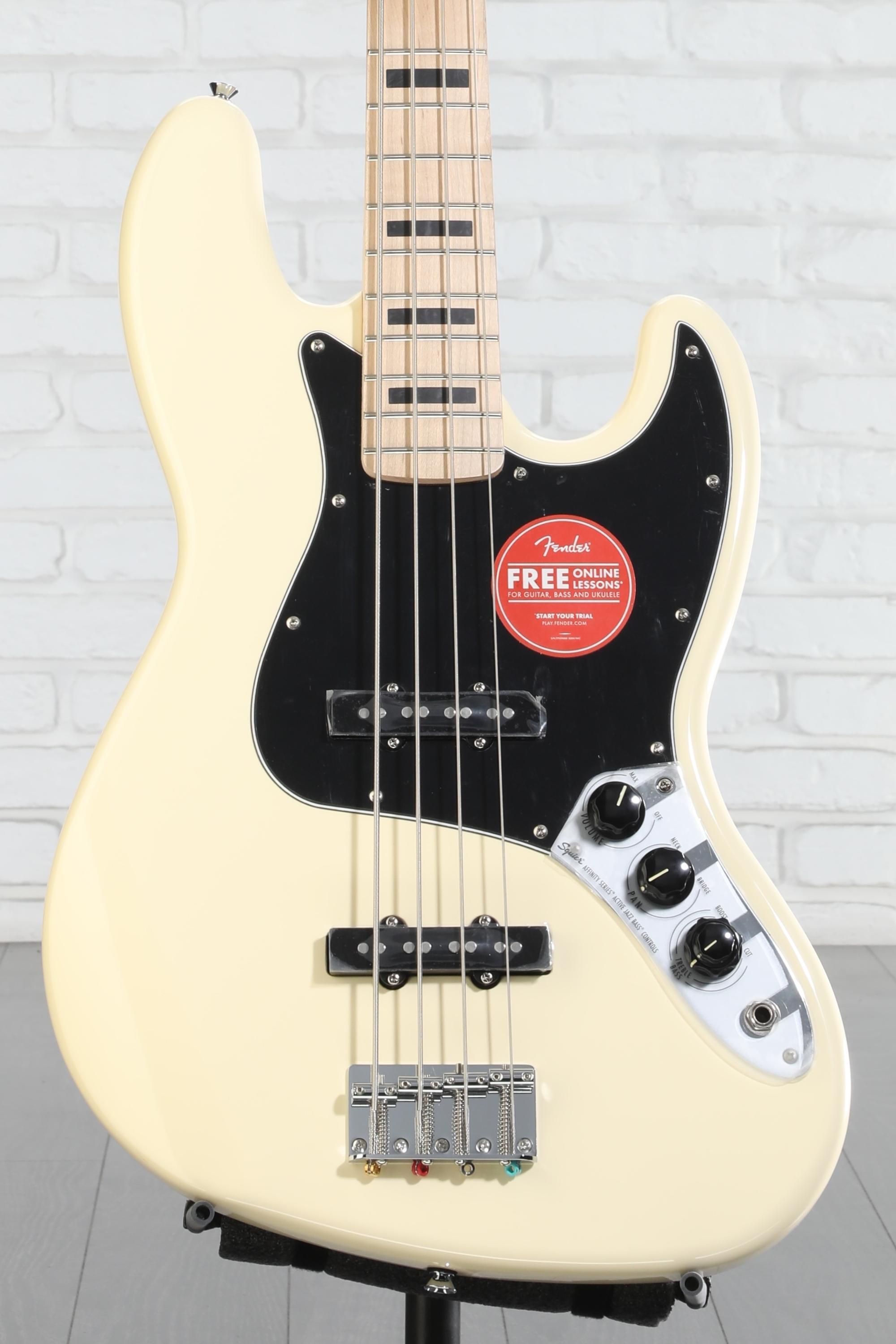 Squier Affinity Series Active Jazz Bass - Olympic White | Sweetwater