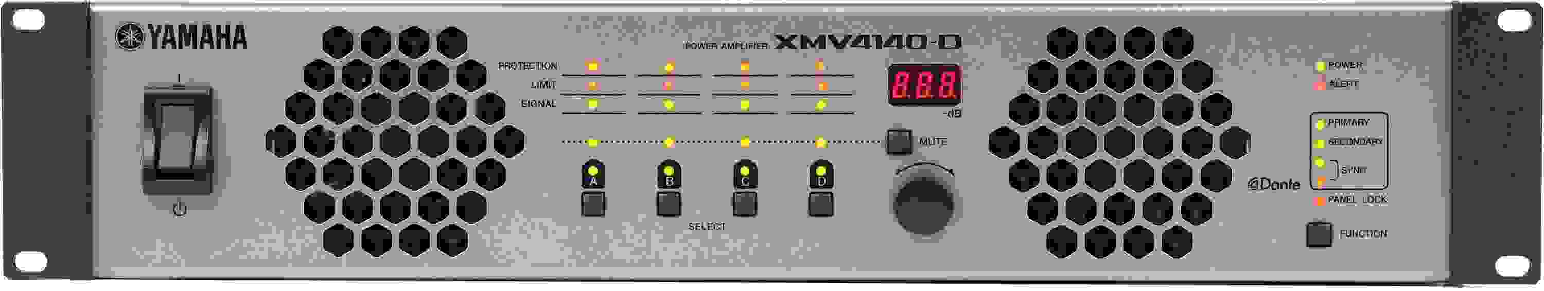 Yamaha XMV4140-D 4-channel 140W Power Amplifier with Dante