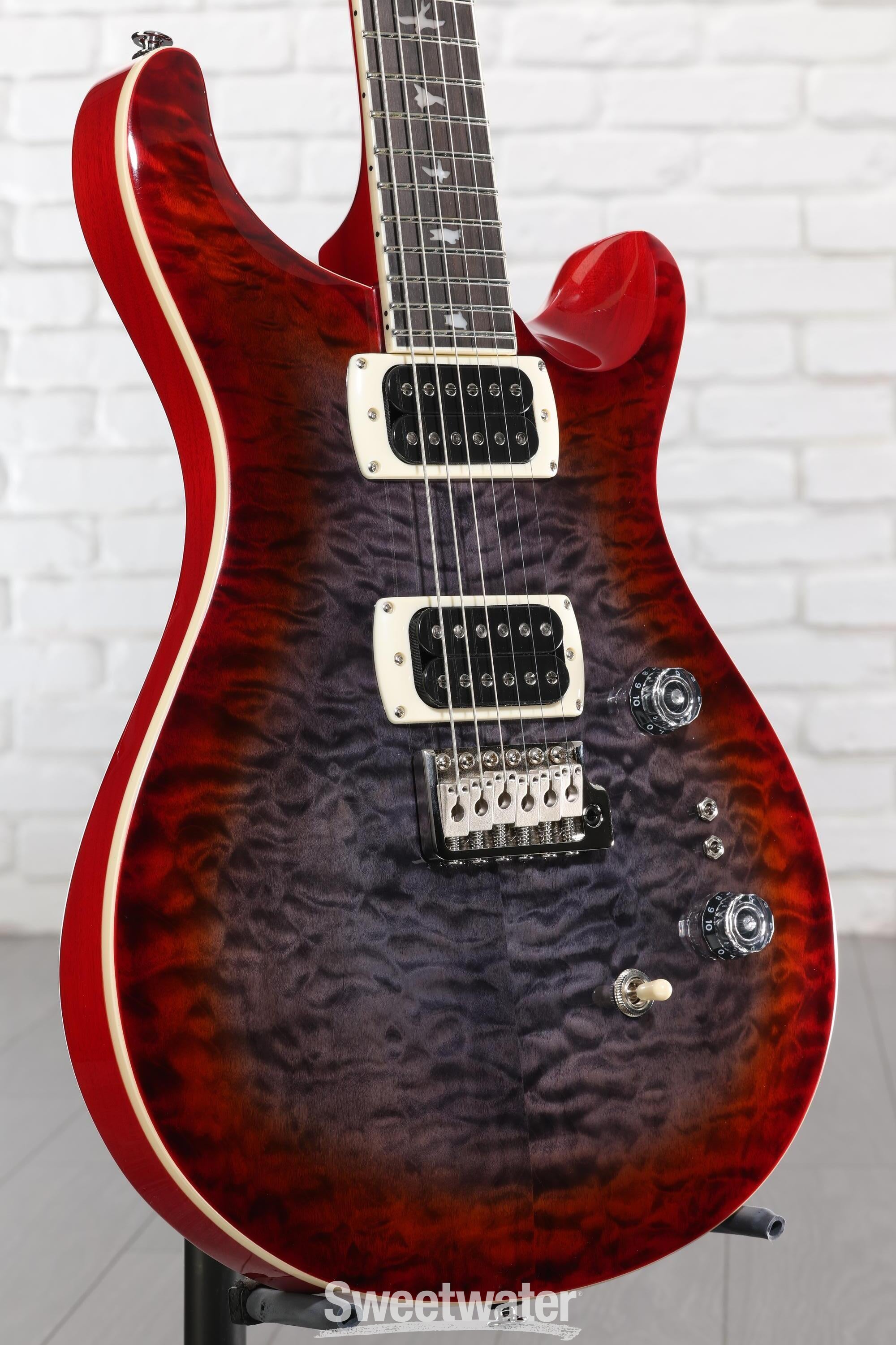 Photo of PRS SE Custom 24-08 Quilt Electric Guitar - Charcoal Cherry Burst