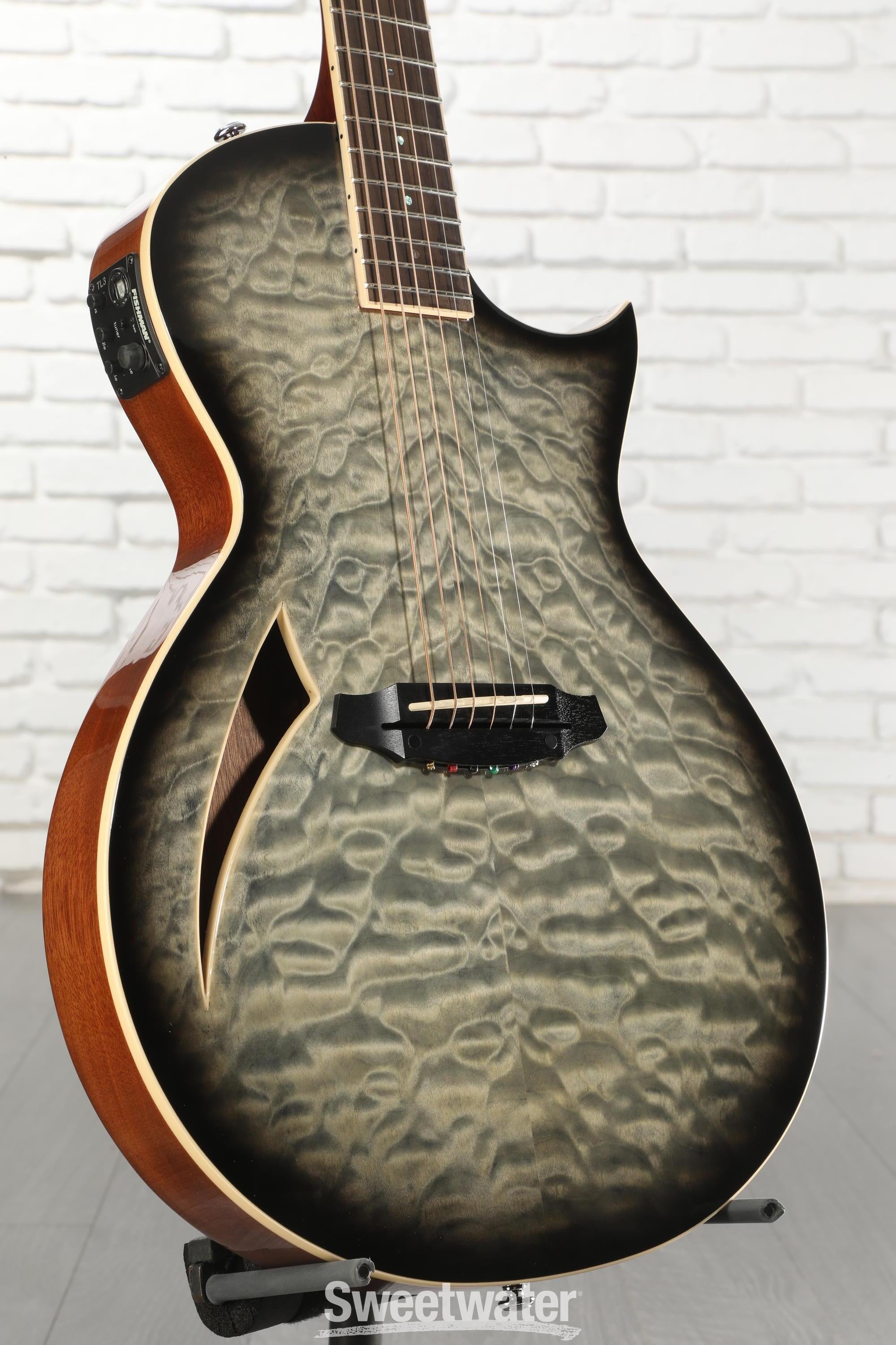 Photo of ESP LTD TL-6QM Thinline Acoustic-electric Guitar - Charcoal Burst