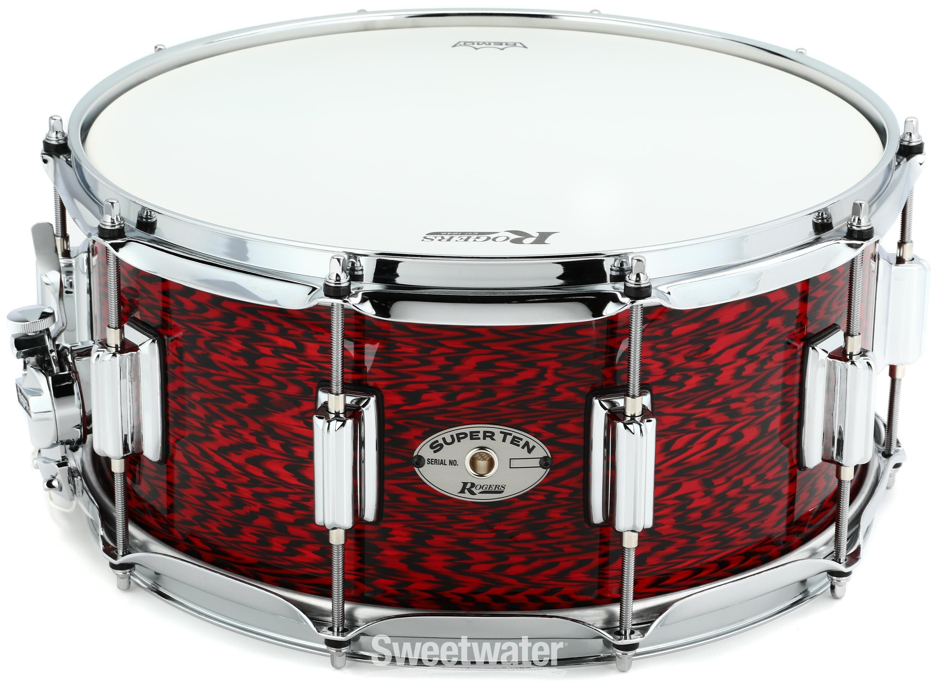 Rogers Drums SuperTen Snare Drum - 6.5-inch x 14-inch, Red Onyx