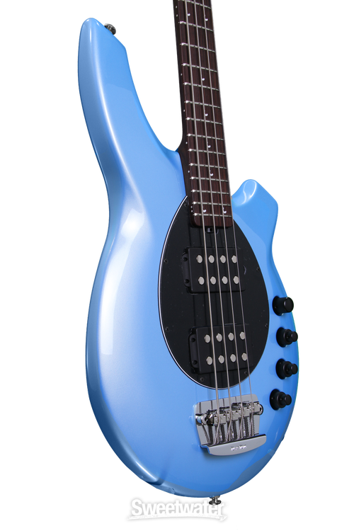 Ernie Ball Music Man Bongo 4 HH Piezo Sky Blue, Rosewood | Sweetwater