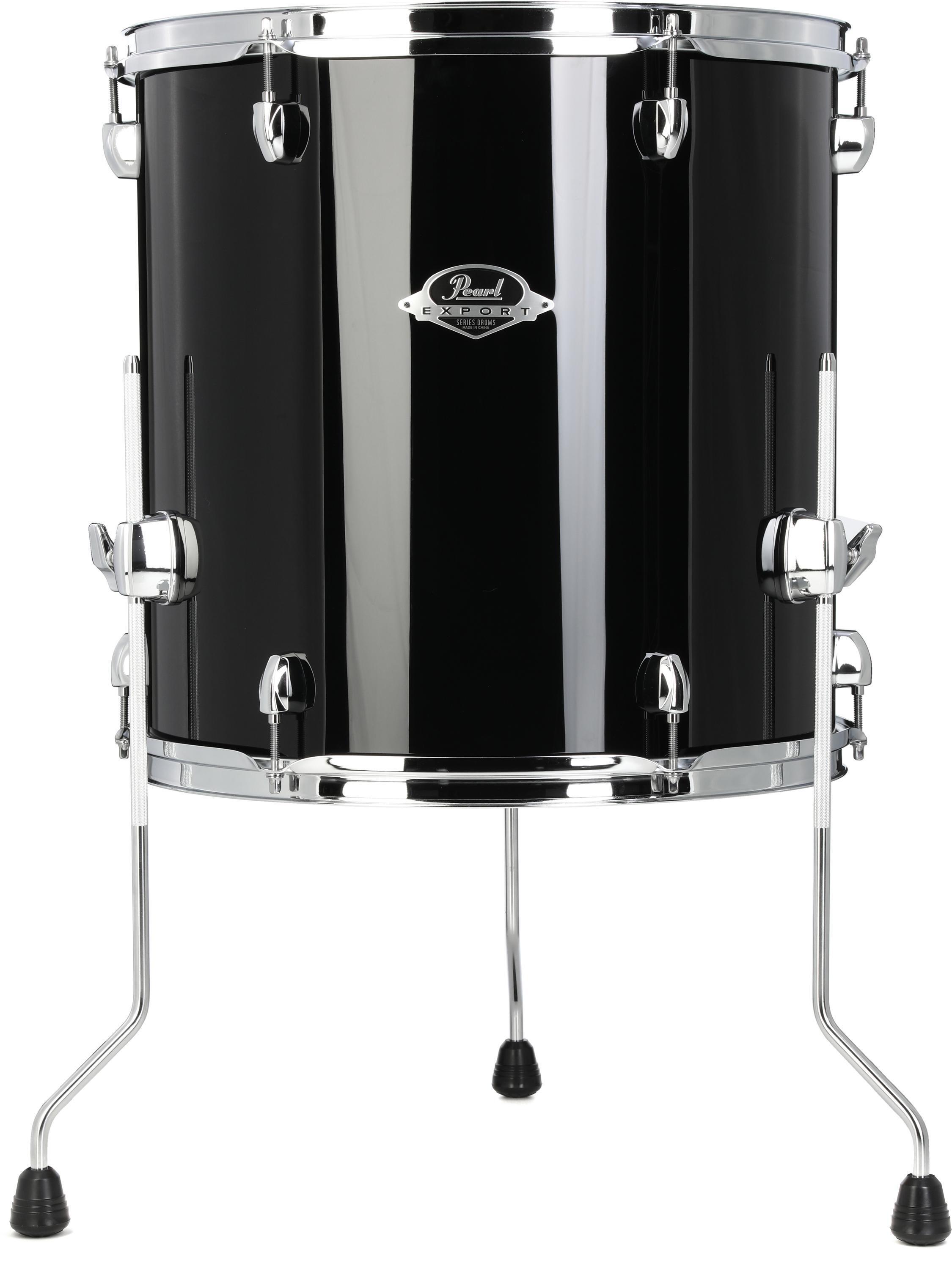 Pearl Export Floor Tom - 16 inches x 16 inches, Jet Black | Sweetwater