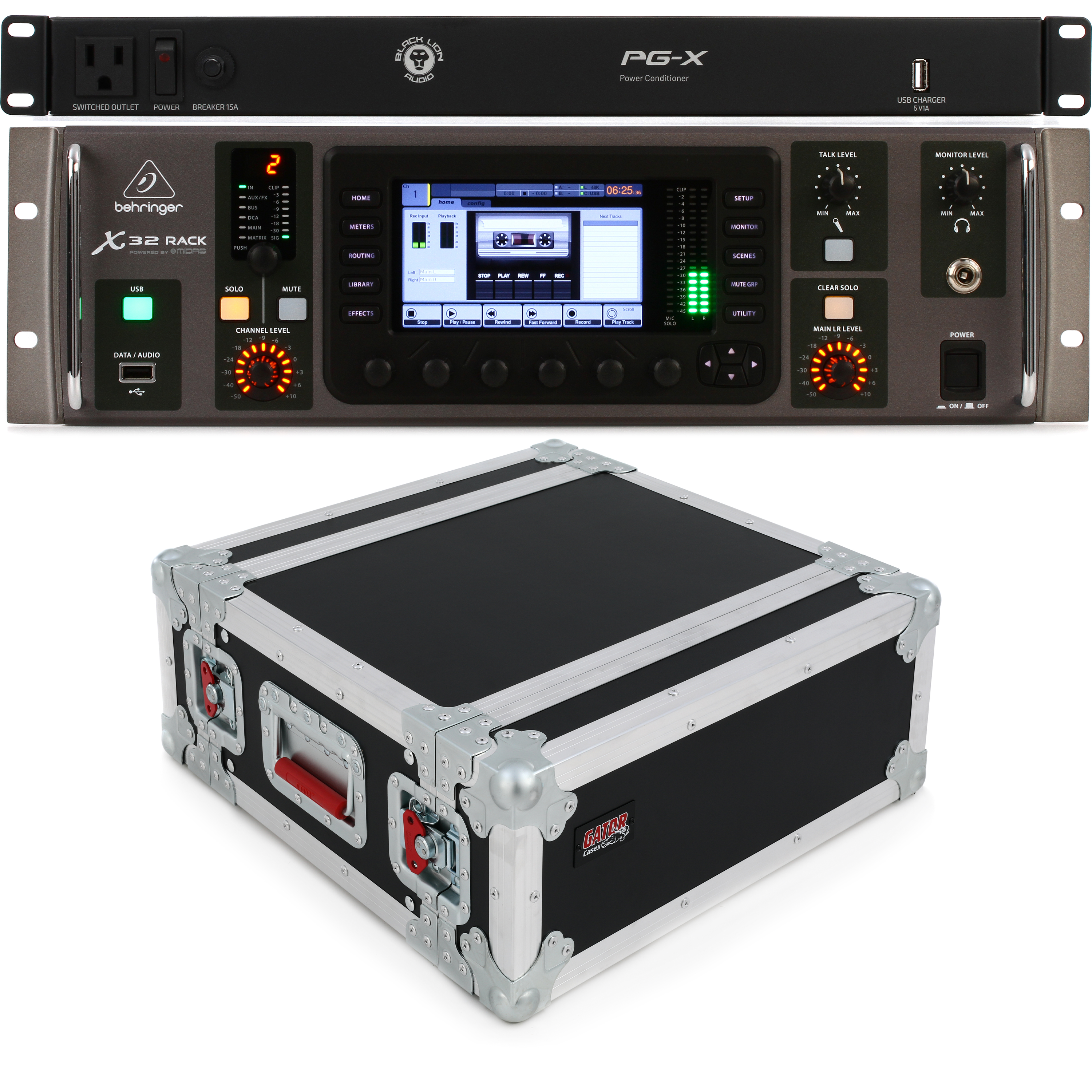 Behringer X32 Rack 40-channel Rackmount Digital Mixer Flight Case Bundle